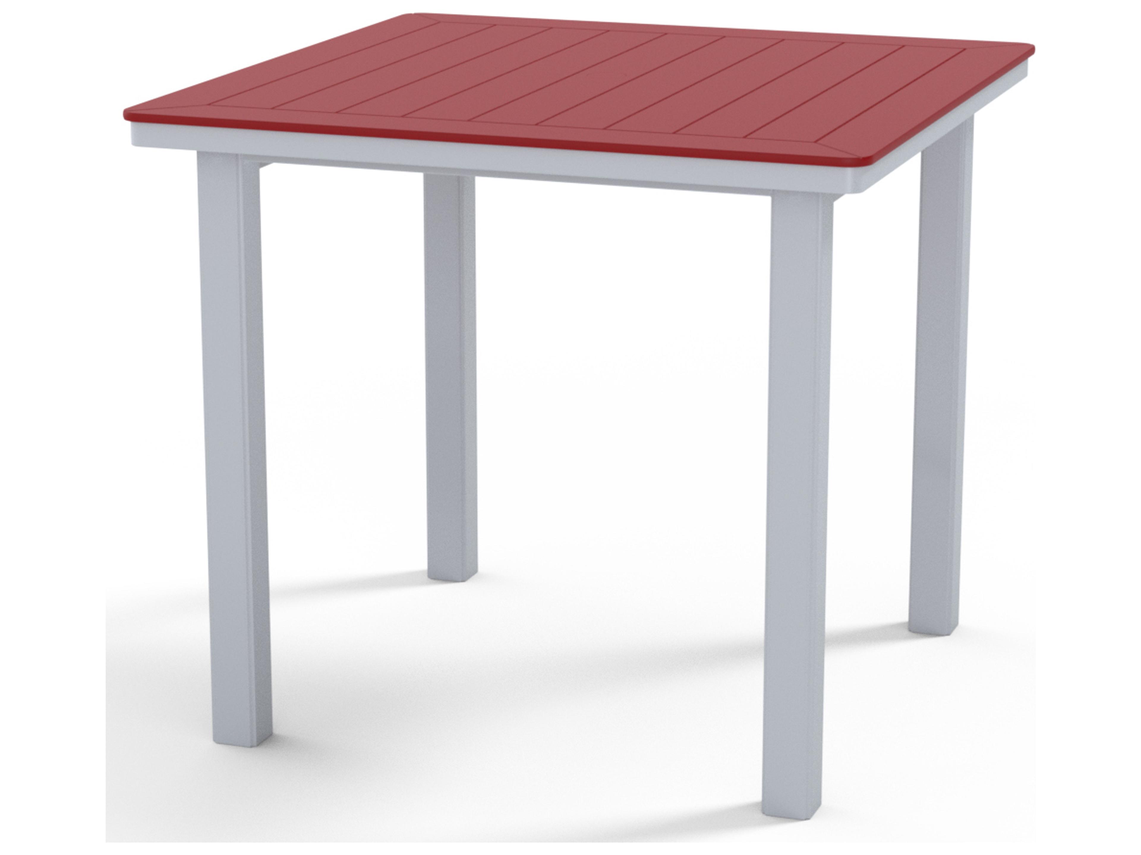 Telescope Casual Marine Grade Polymer Square Outdoor Counter Height Table with Umbrella Hole