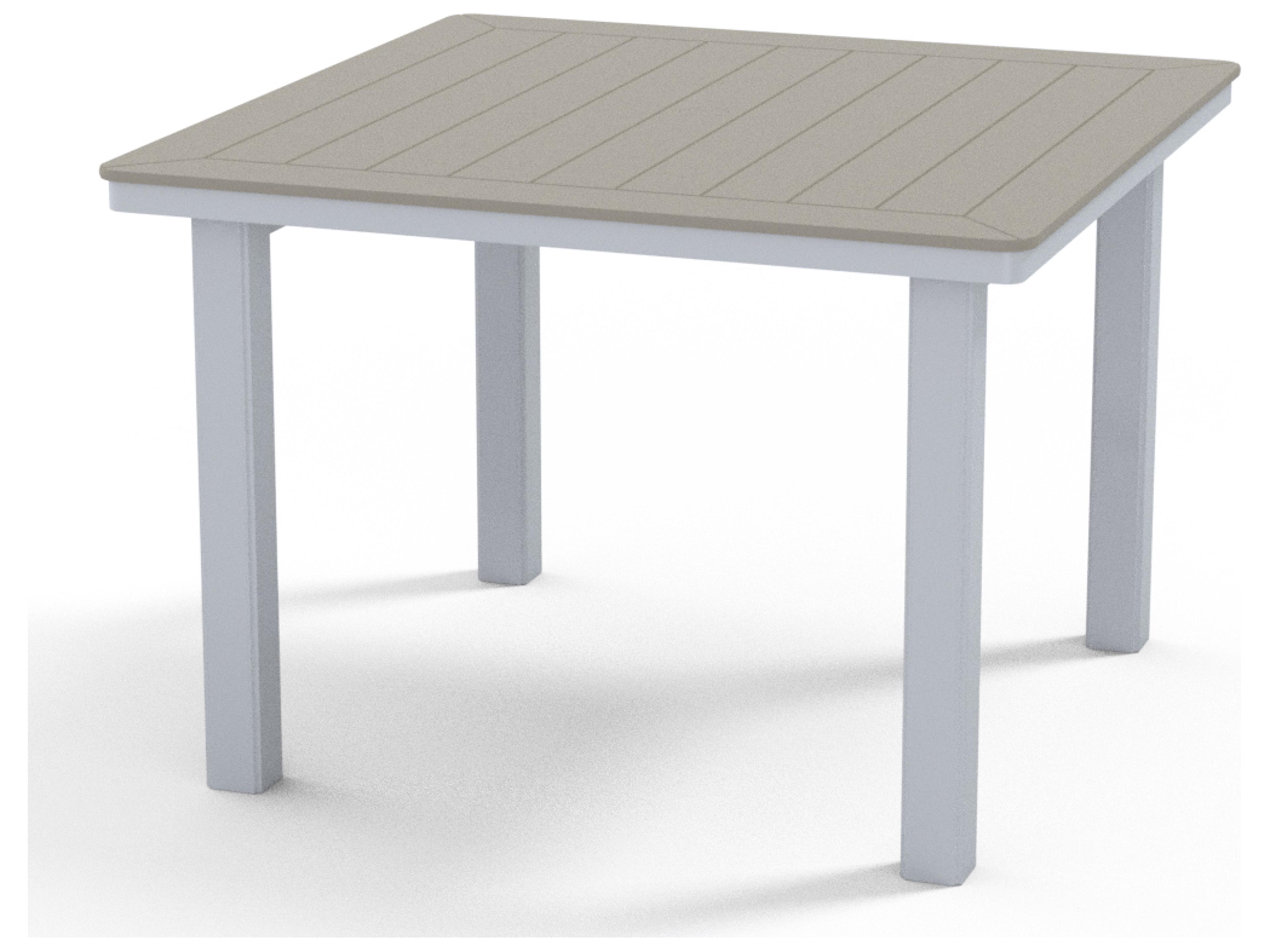 Marine Grade Polymer Square Patio Dining Table with Umbrella Hole