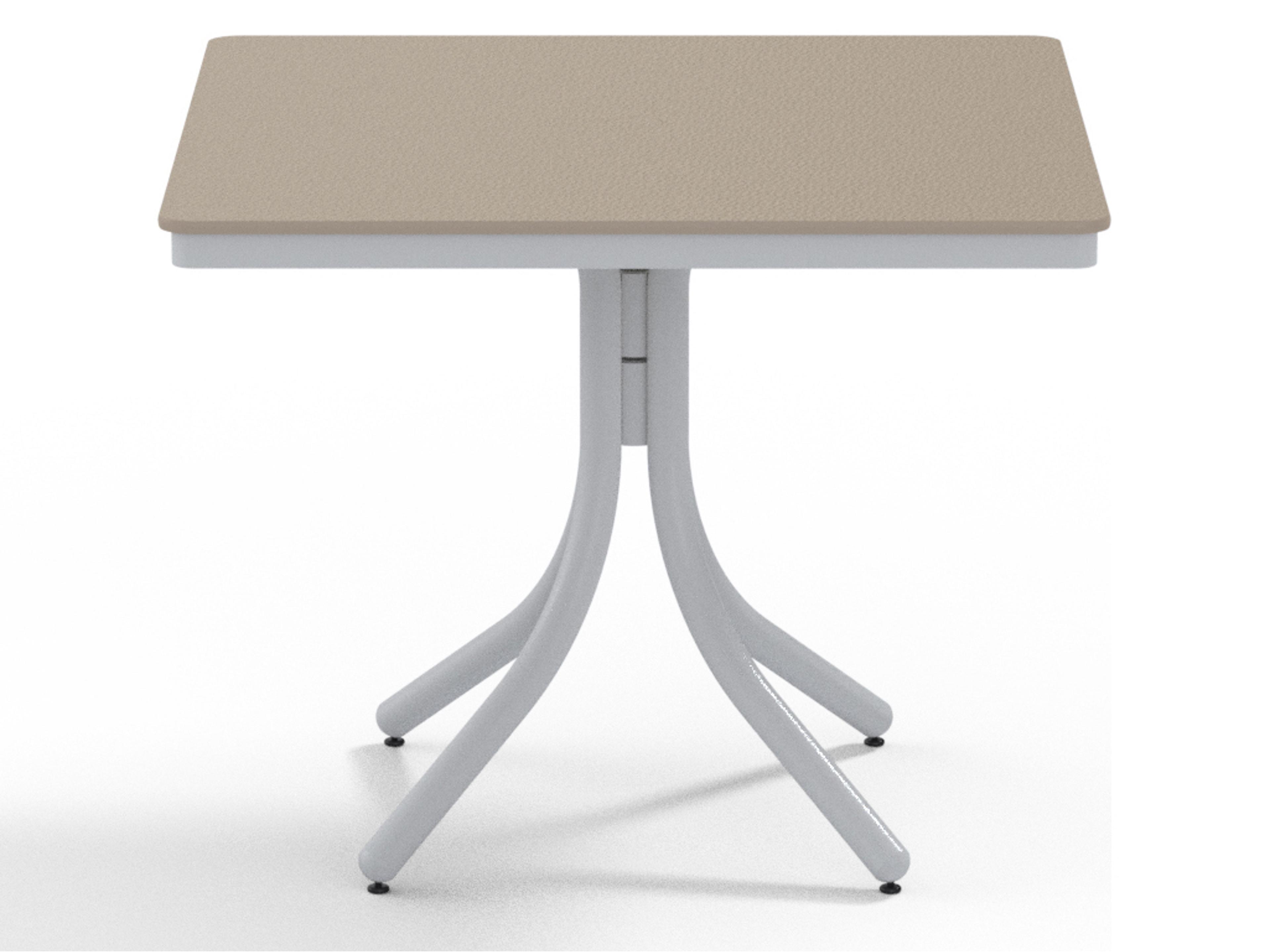 Telescope Casual Marine Grade Polymer Square Outdoor Patio Dining Table with Umbrella Hole