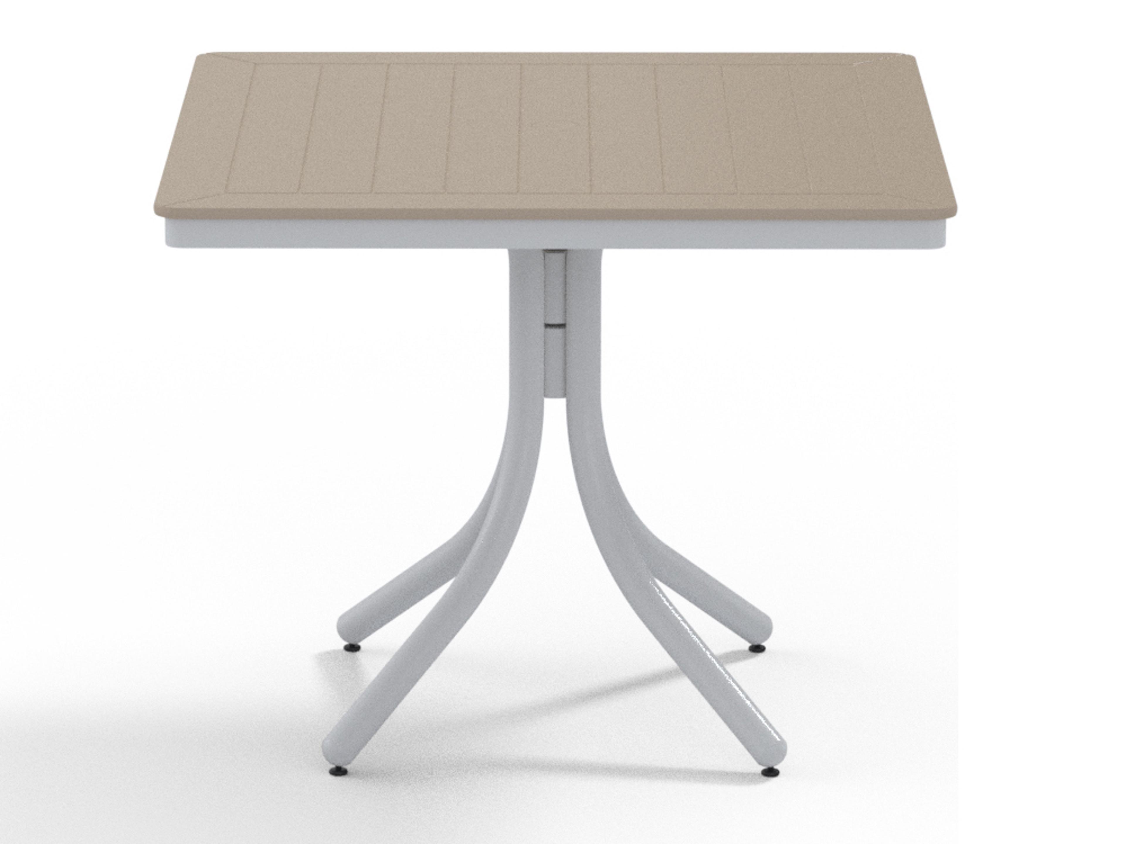 Telescope Casual Marine Grade Polymer Square Outdoor Patio Dining Table with Umbrella Hole