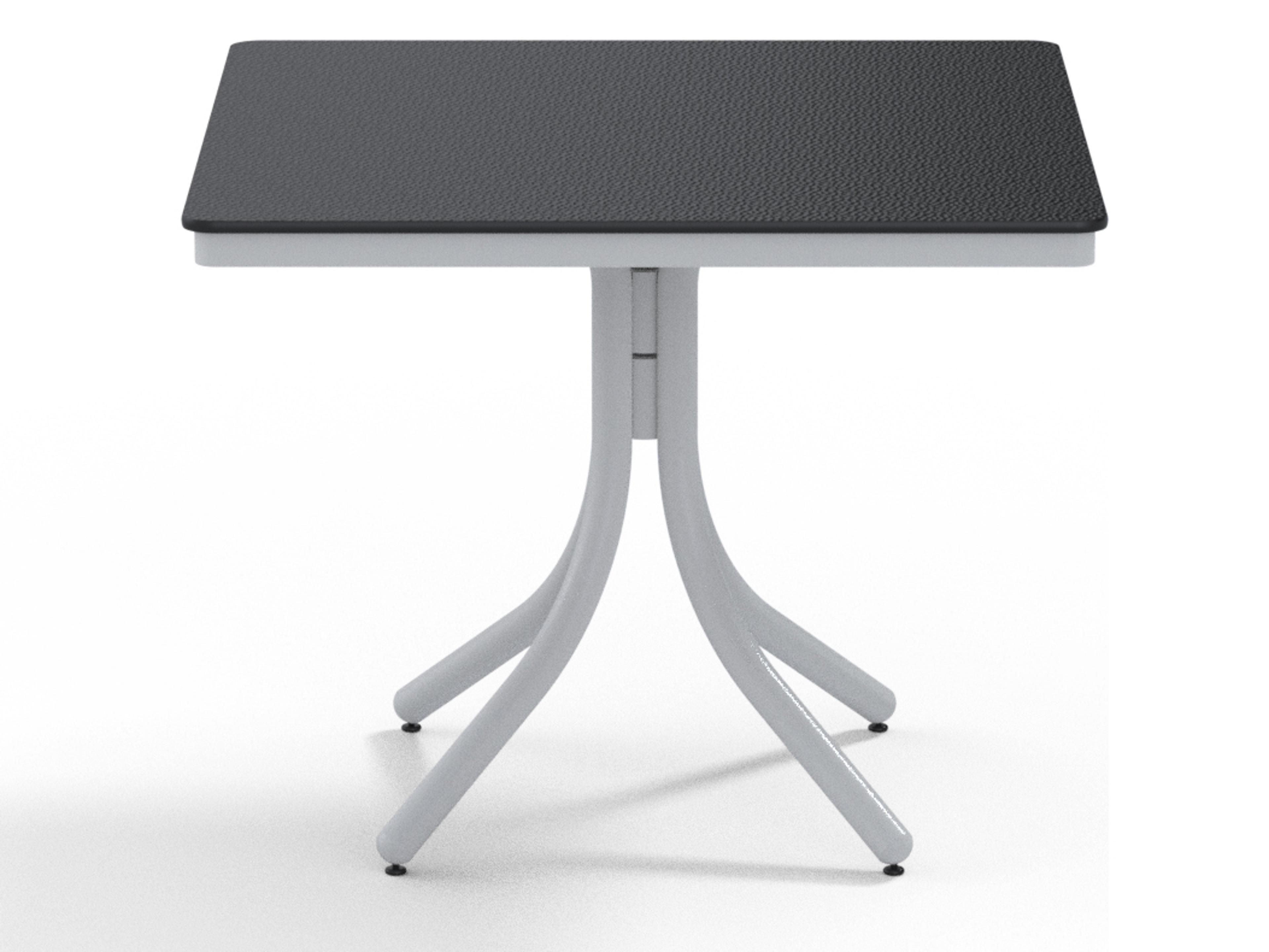 Telescope Casual Marine Grade Polymer Square Outdoor Patio Dining Table with Umbrella Hole