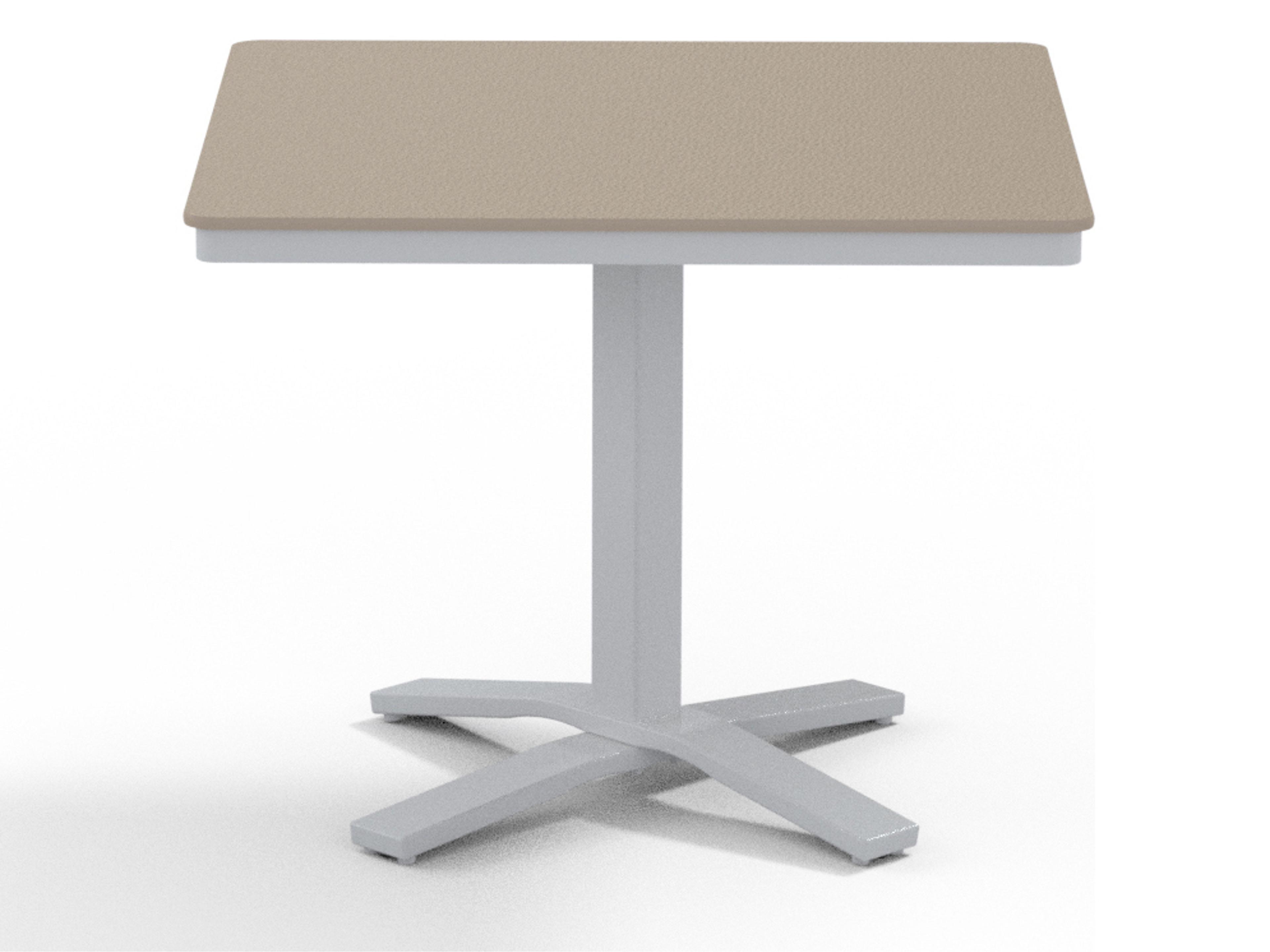 Telescope Casual Marine Grade Polymer Square Patio Dining Table with Umbrella Hole