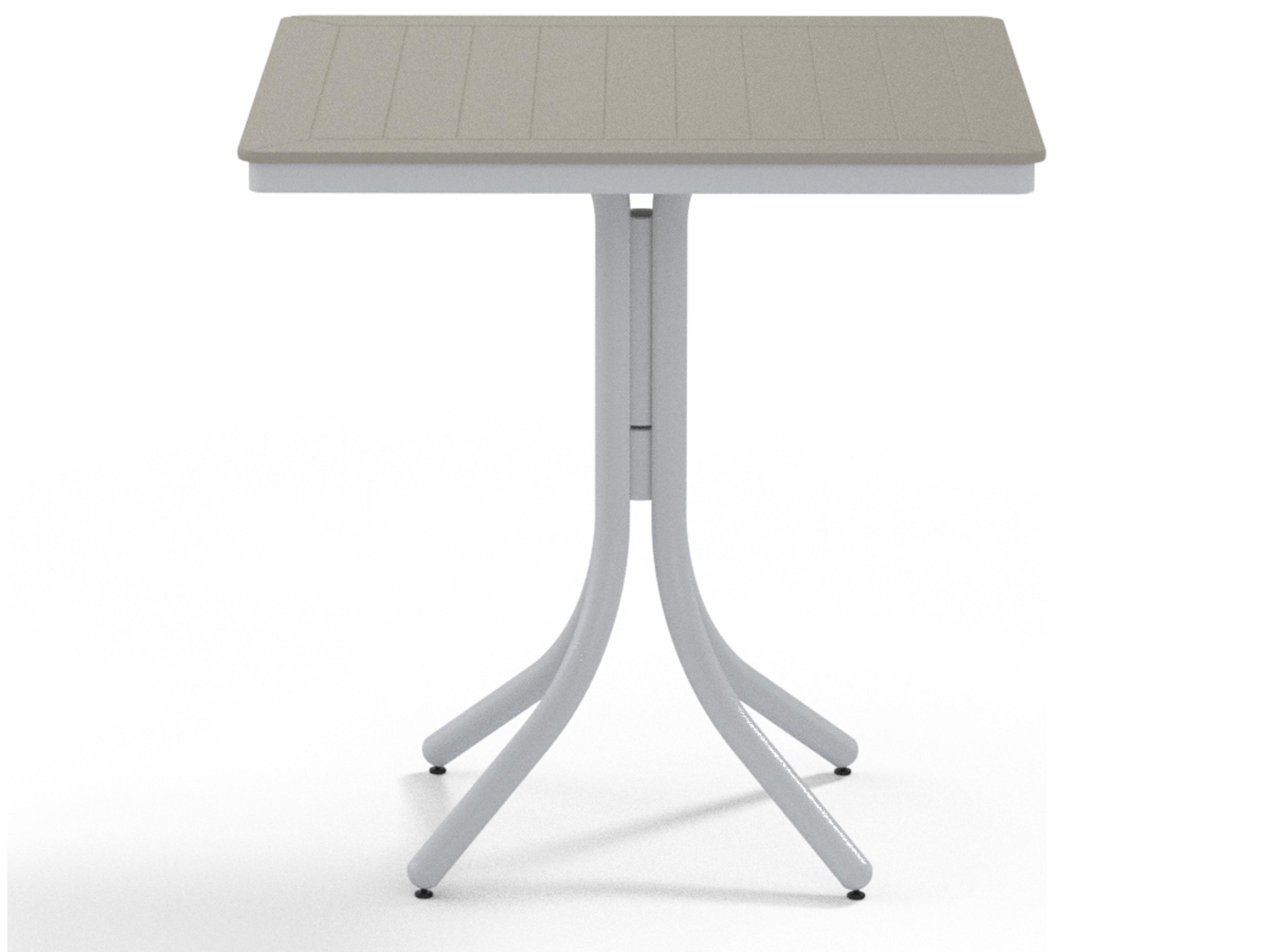 Marine Grade Polymer Square Outdoor Patio Counter Height Table with Umbrella Hole