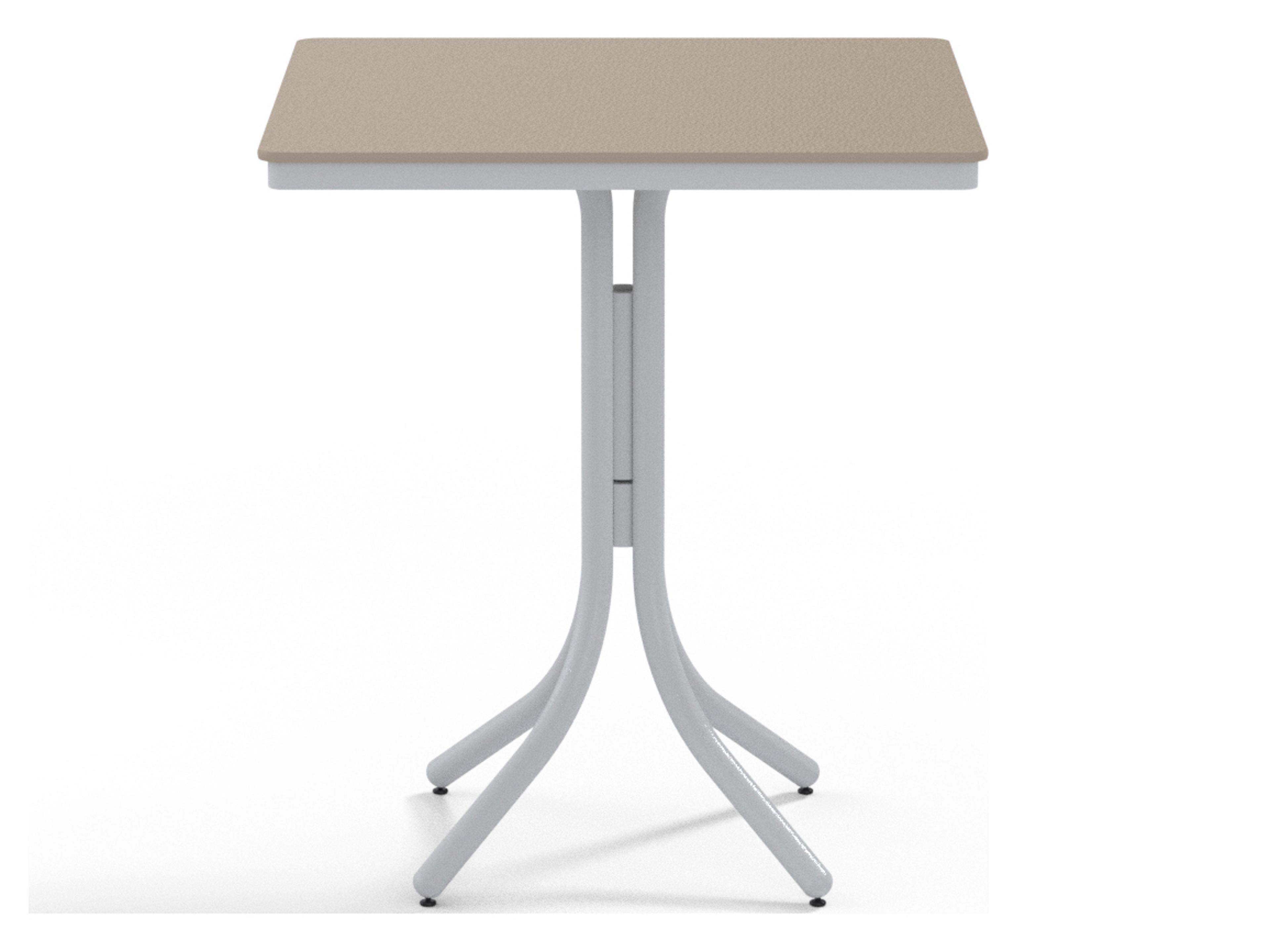 Telescope Casual Marine Grade Polymer Square Outdoor Patio Bar Height Table with Umbrella Hole