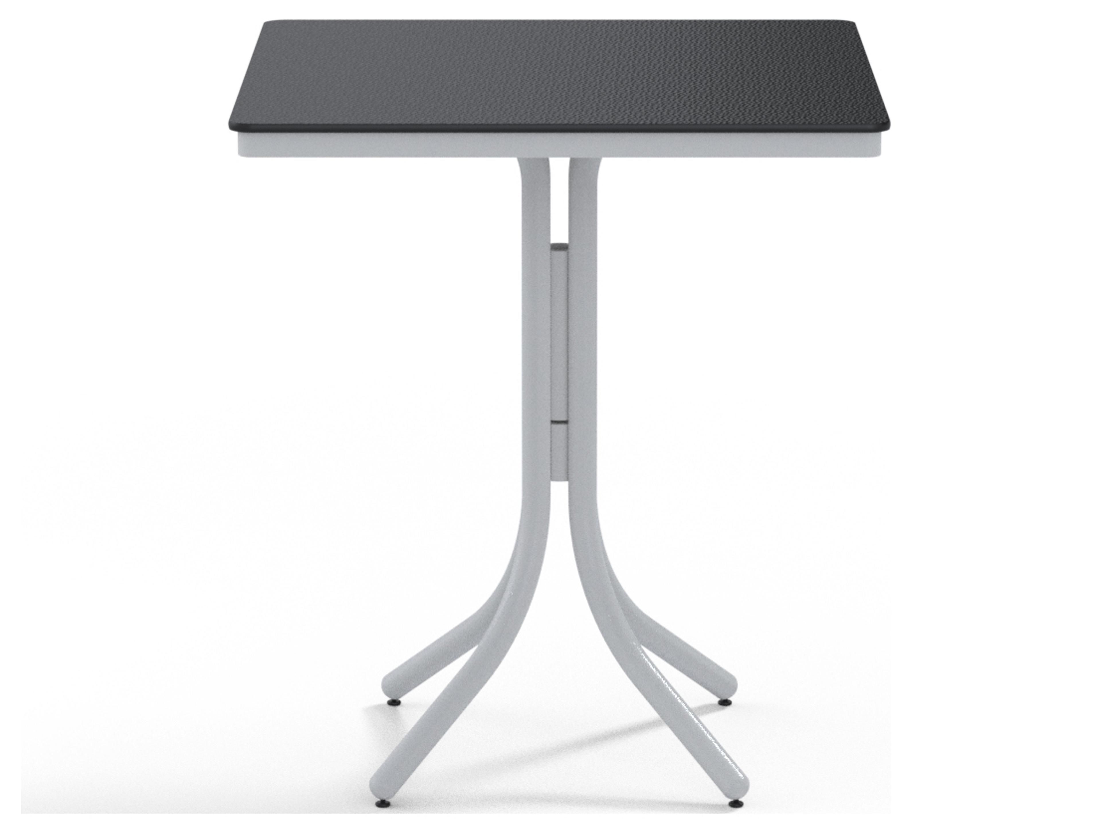 Telescope Casual Marine Grade Polymer Square Outdoor Patio Bar Height Table with Umbrella Hole