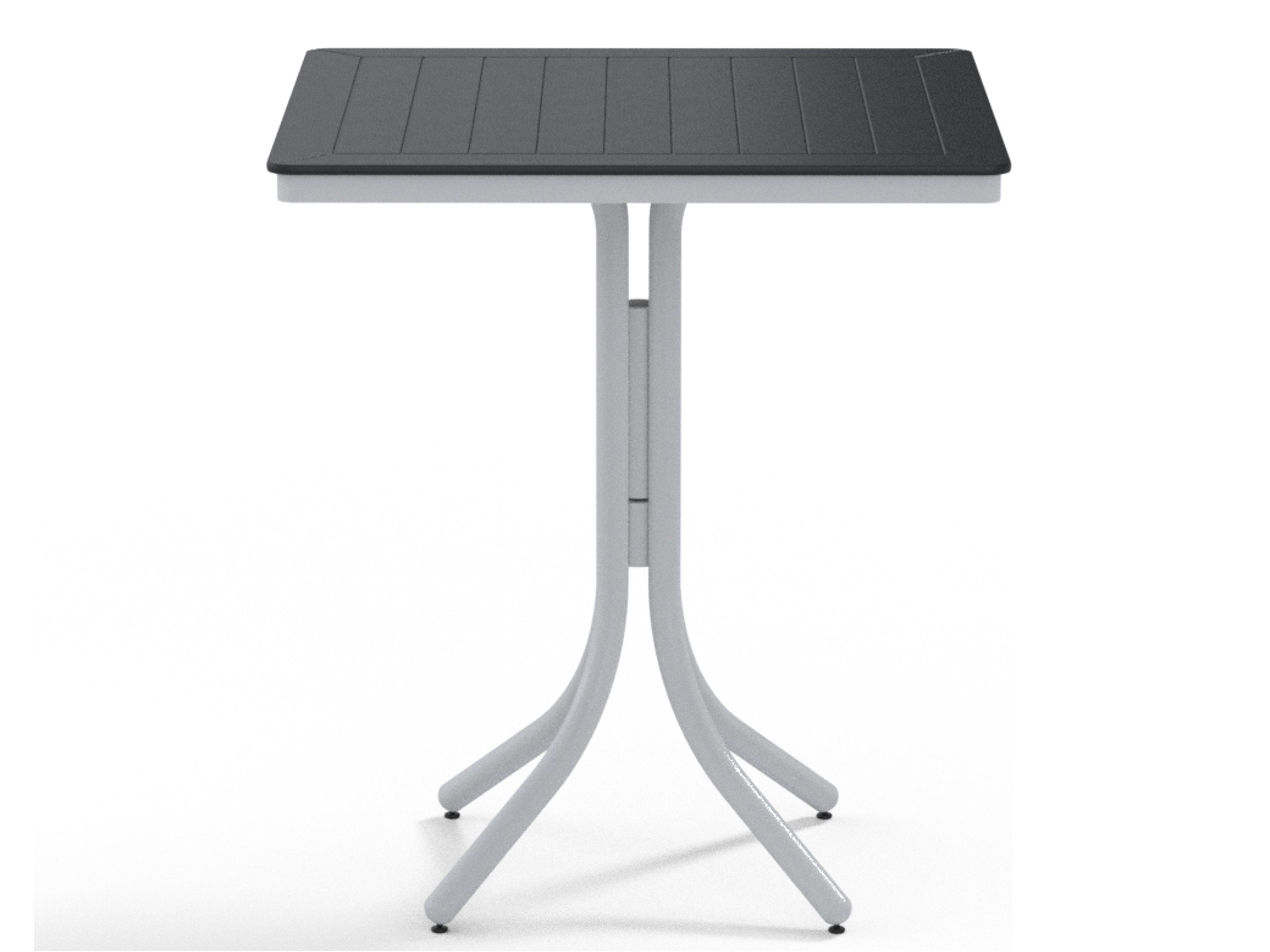 Telescope Casual Marine Grade Polymer Square Outdoor Patio Bar Height Table with Umbrella Hole