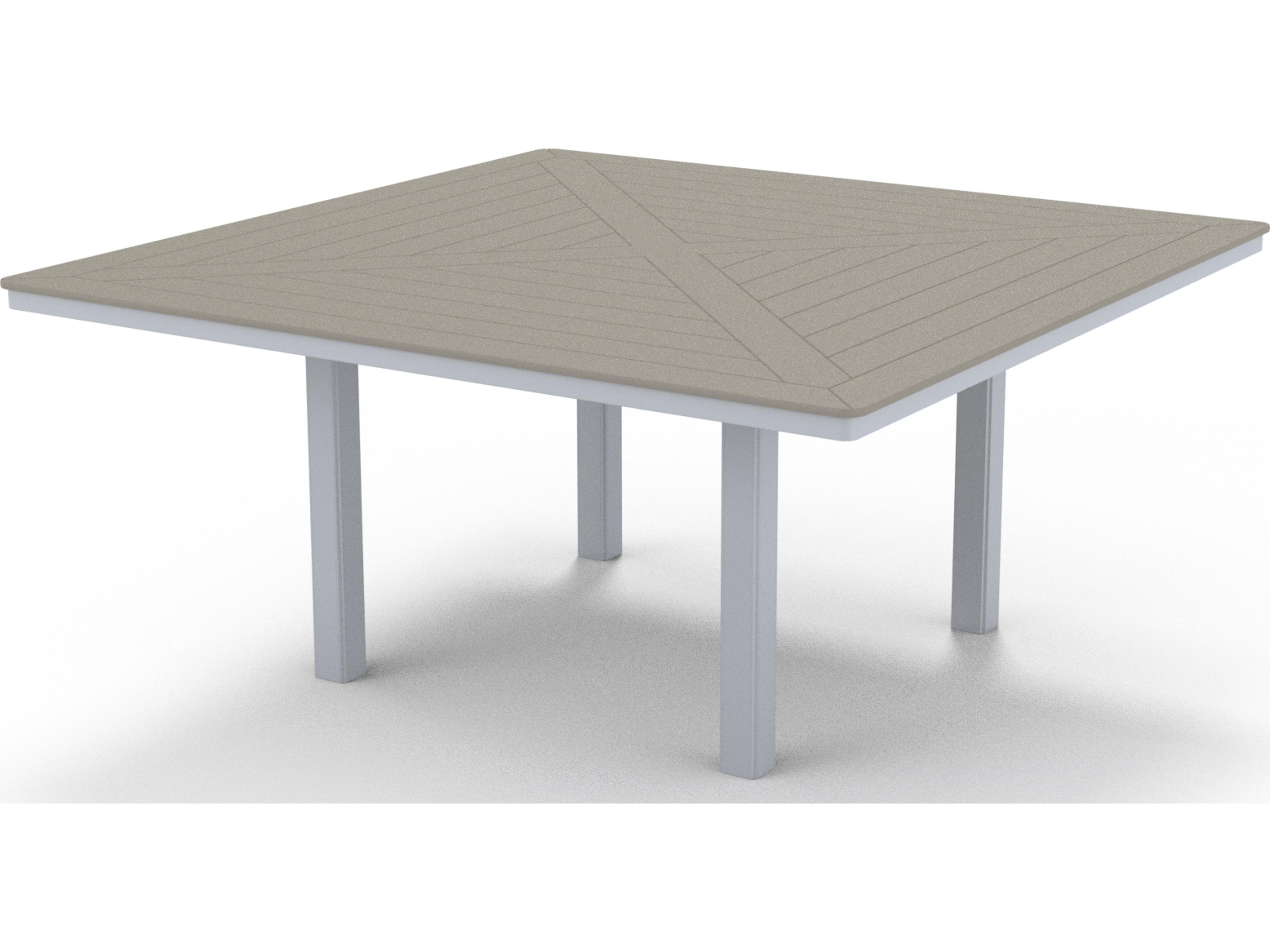 Marine Grade Polymer Square Outdoor Dining Table with Umbrella Hole