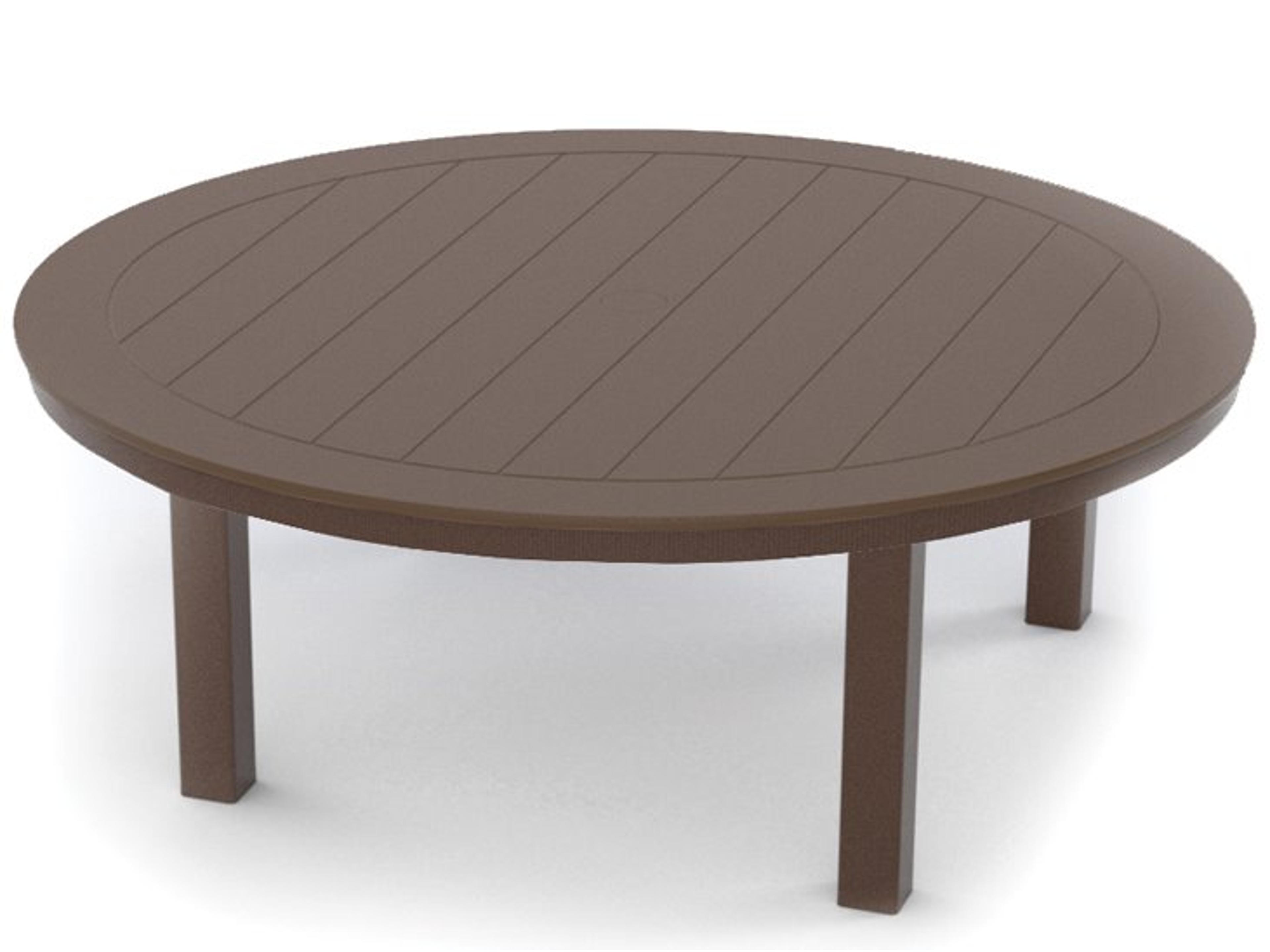 Marine Grade Polymer Round Outdoor Coffee Table with Umbrella Hole