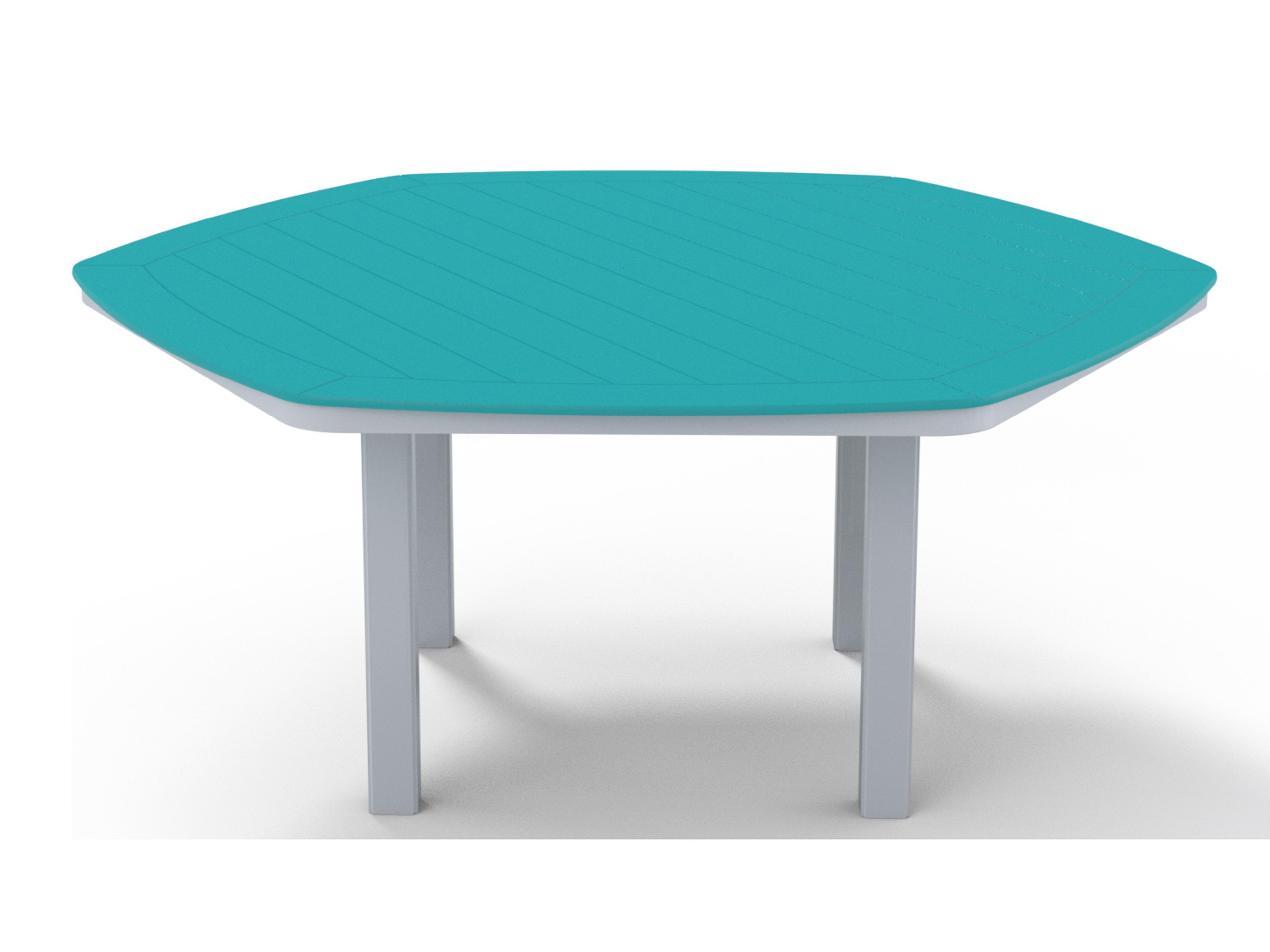 Telescope Casual Marine Grade Polymer Hexagon Patio Dining Table with Umbrella Hole