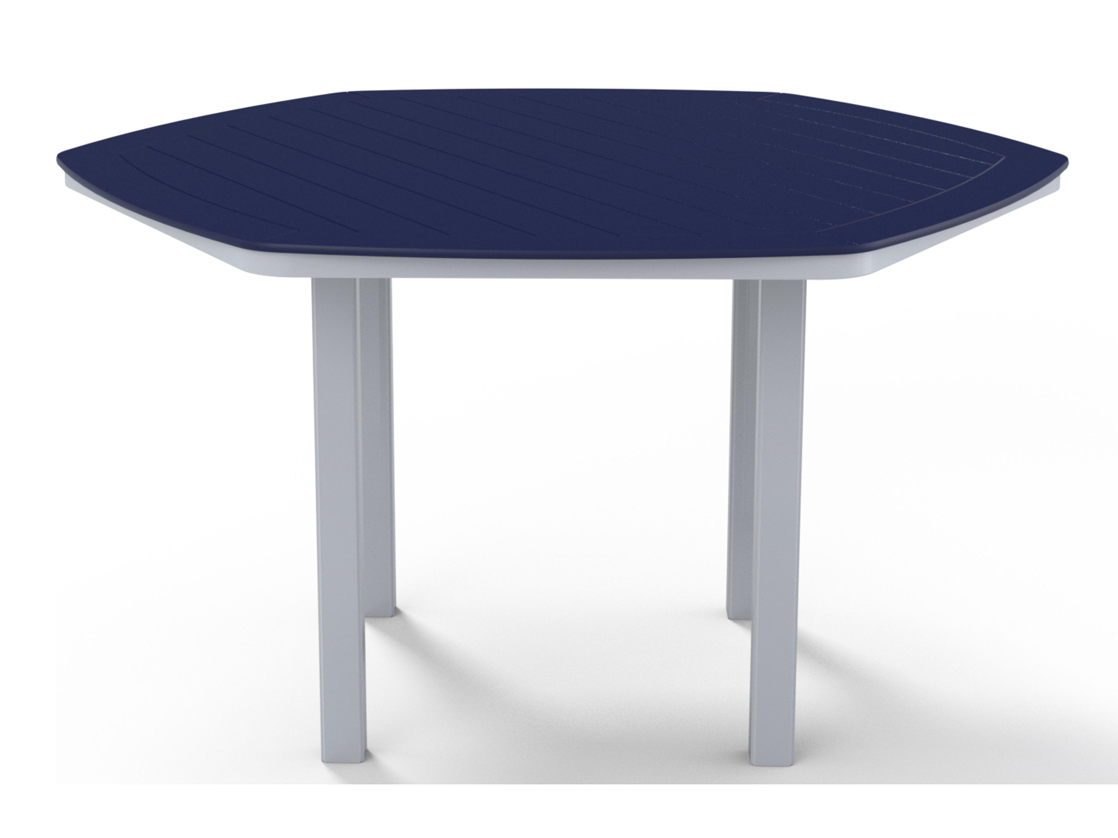 Telescope Casual Marine Grade Polymer Hexagon Patio Counter Height Table with Umbrella Hole