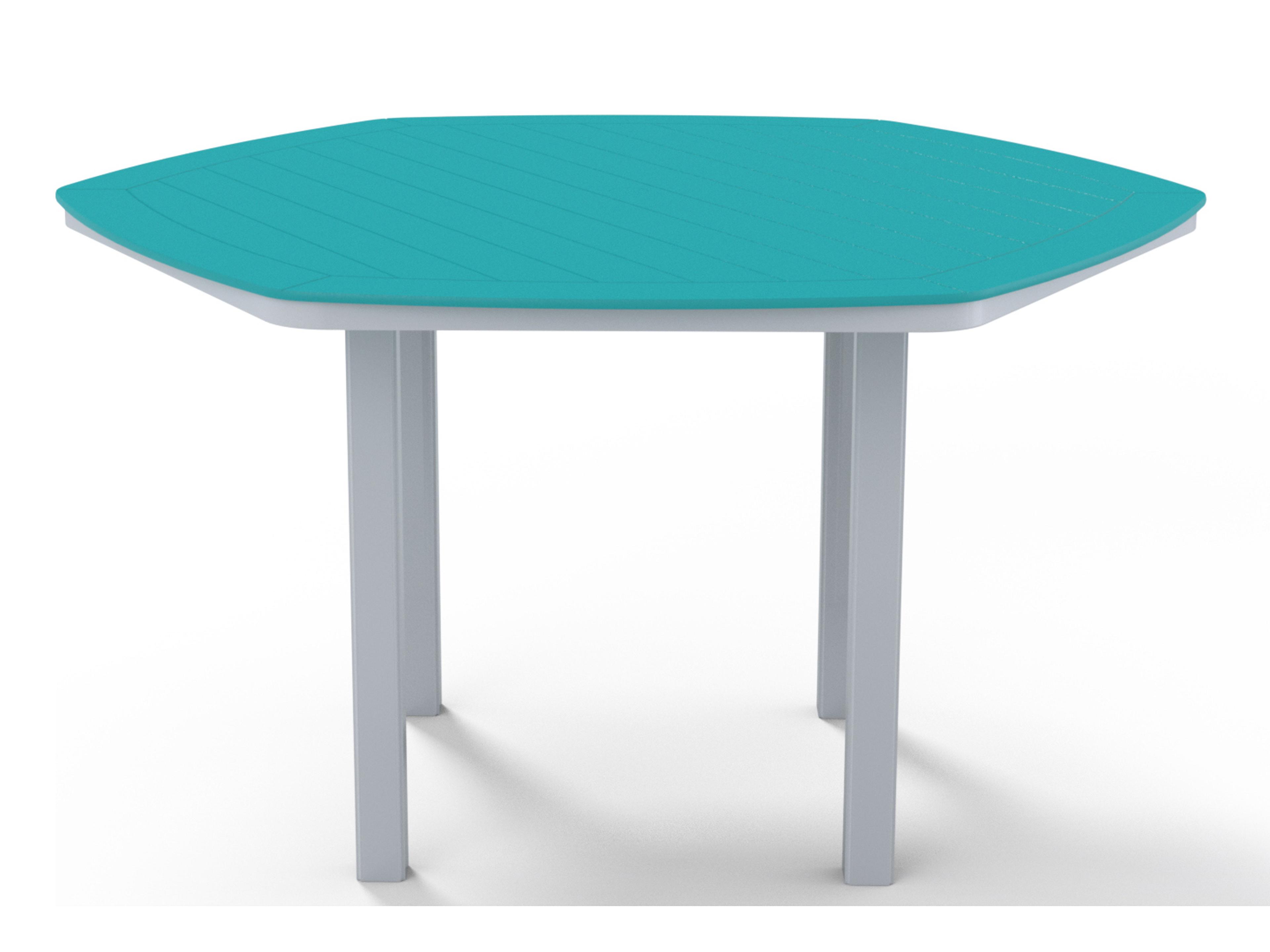 Telescope Casual Marine Grade Polymer Hexagon Patio Counter Height Table with Umbrella Hole