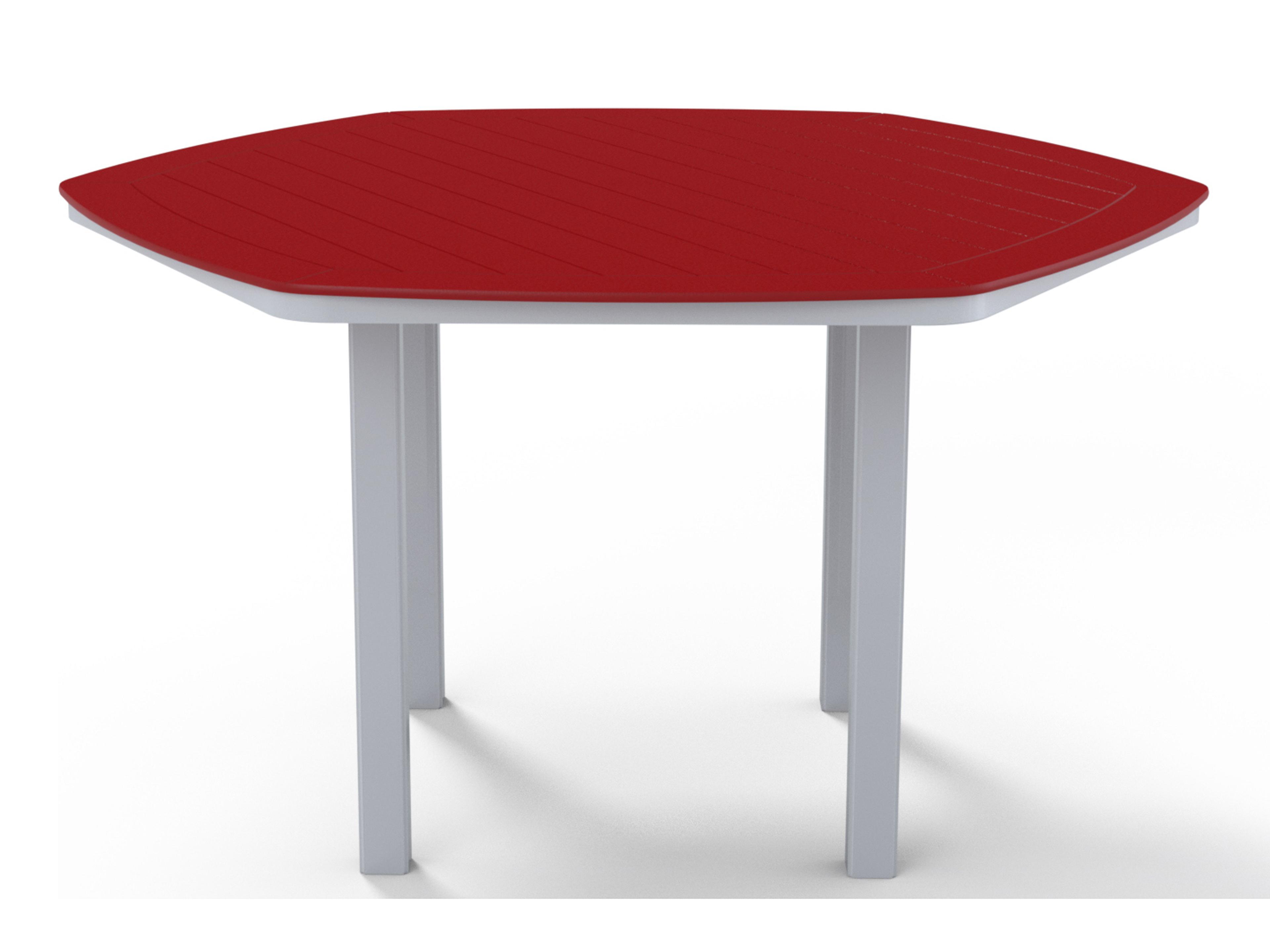 Telescope Casual Marine Grade Polymer Hexagon Patio Counter Height Table with Umbrella Hole
