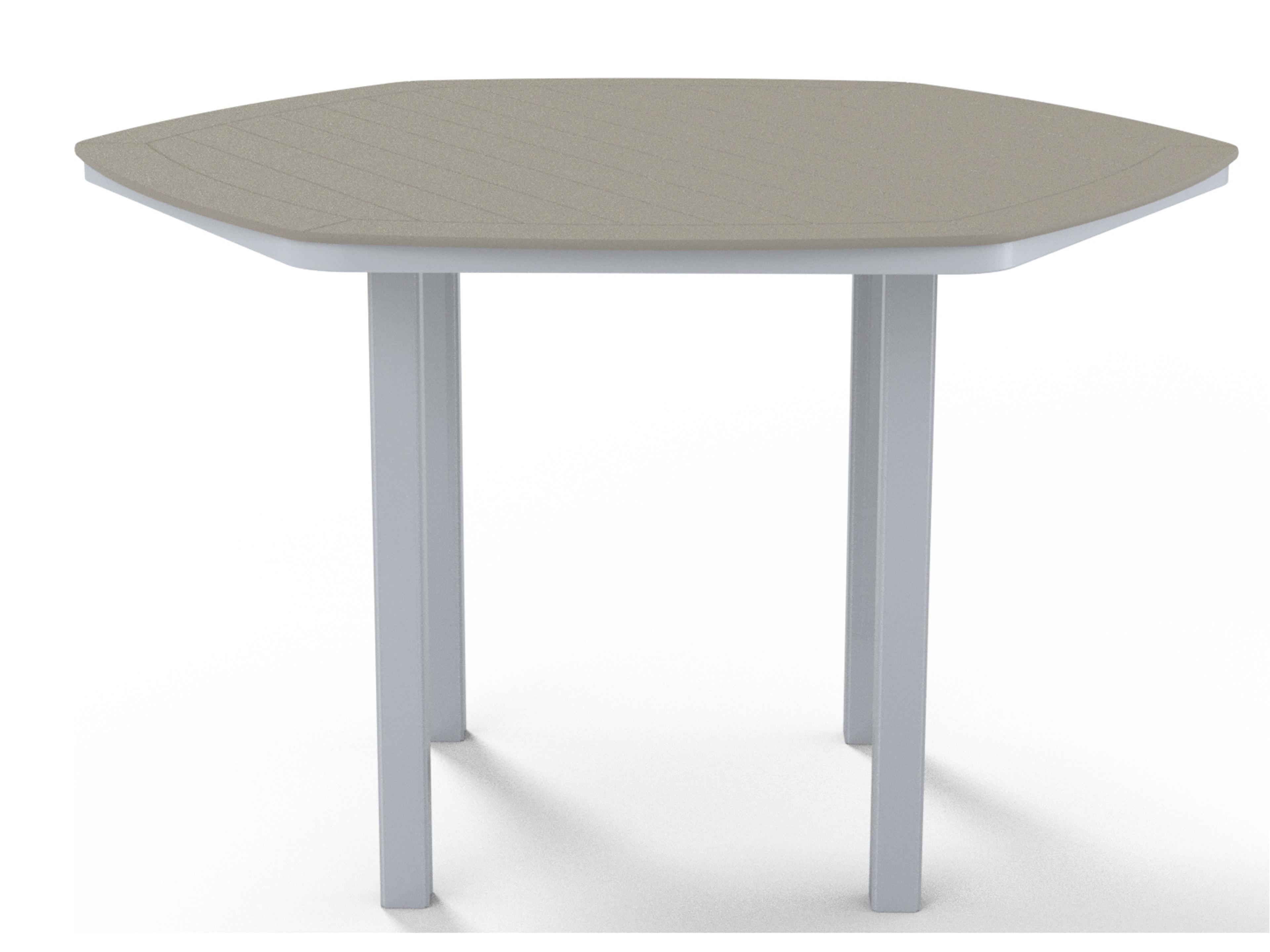 Marine Grade Polymer Hexagon Patio Bar Height Table with Umbrella Hole