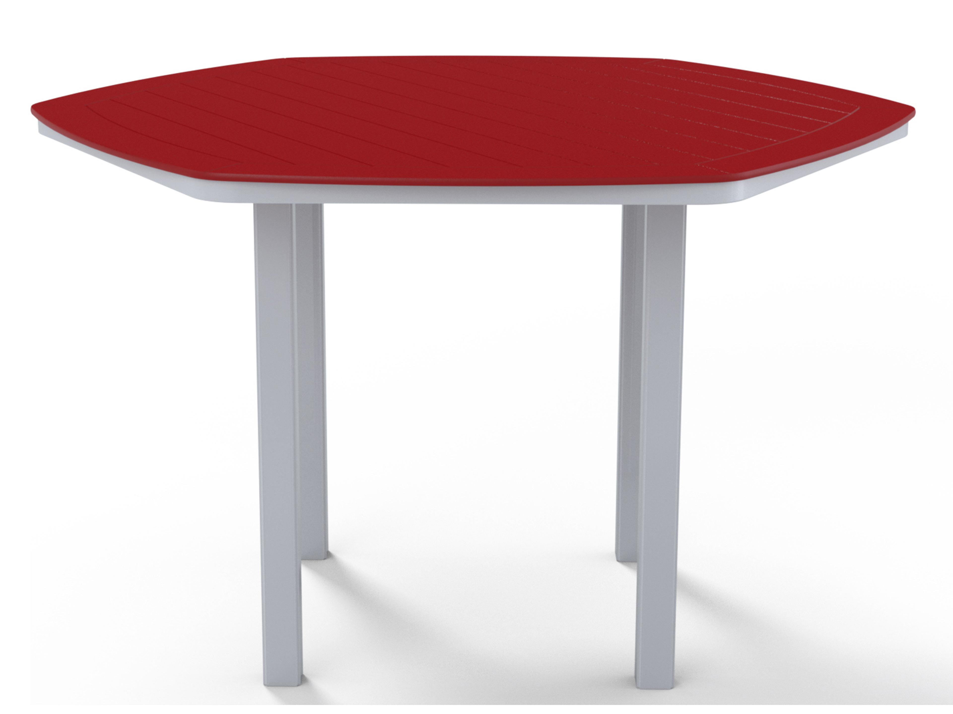 Telescope Casual Marine Grade Polymer Hexagon Patio Bar Height Table with Umbrella Hole