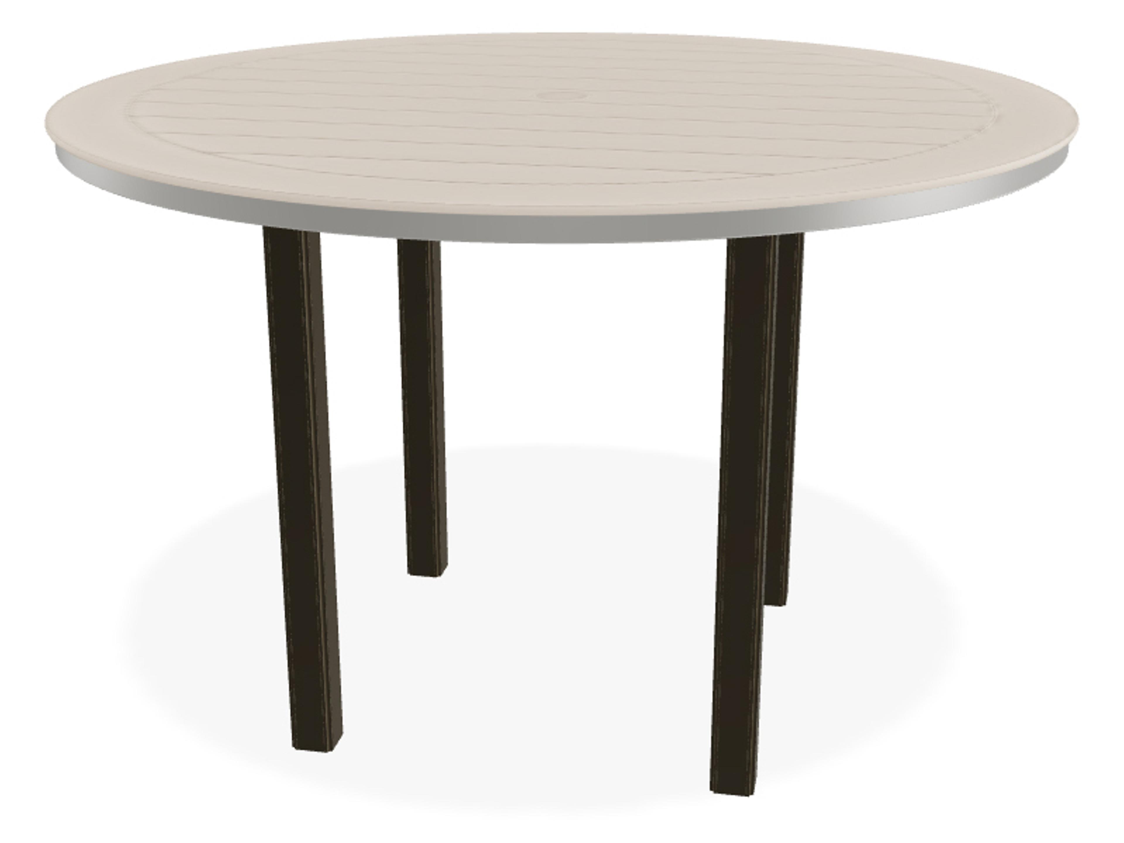 Marine Grade Polymer Round Outdoor Counter Height Table with Umbrella Hole