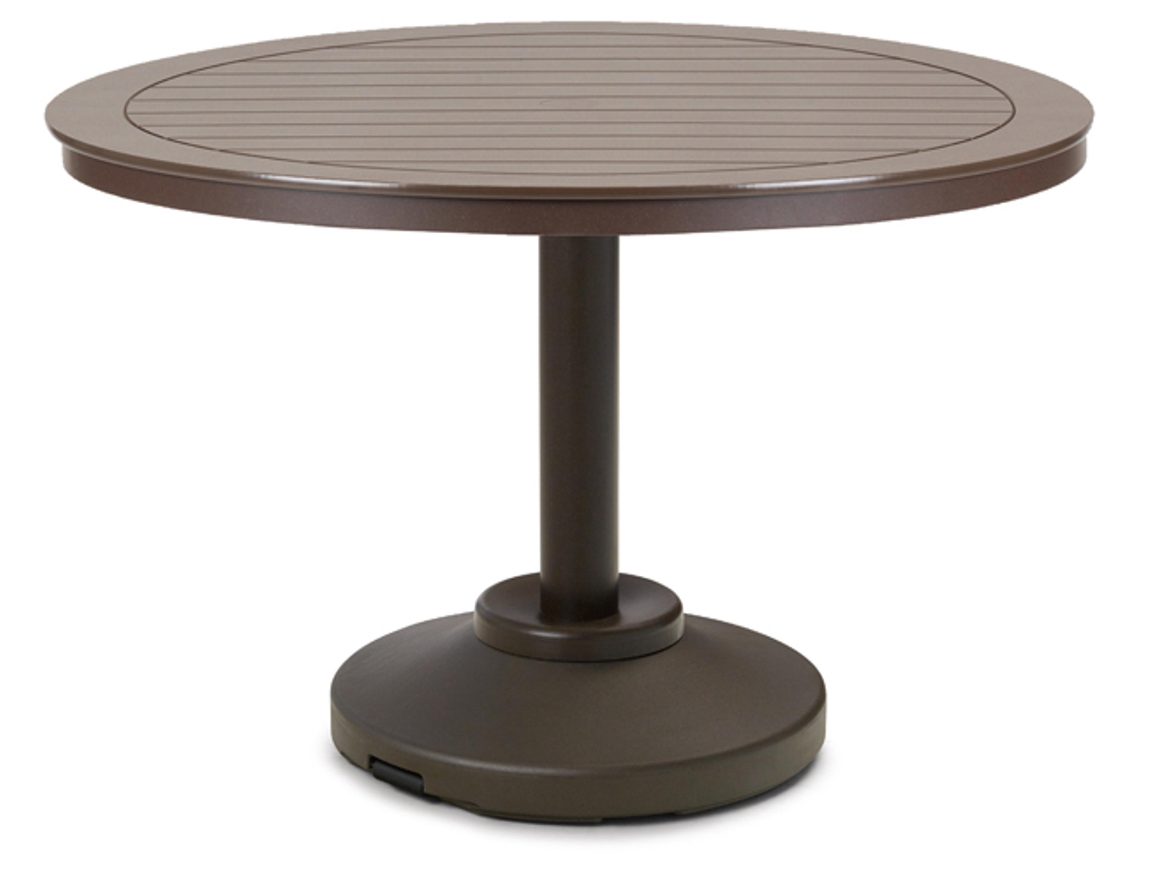 Marine Grade Polymer Round Outdoor Dining Table with Umbrella Hole