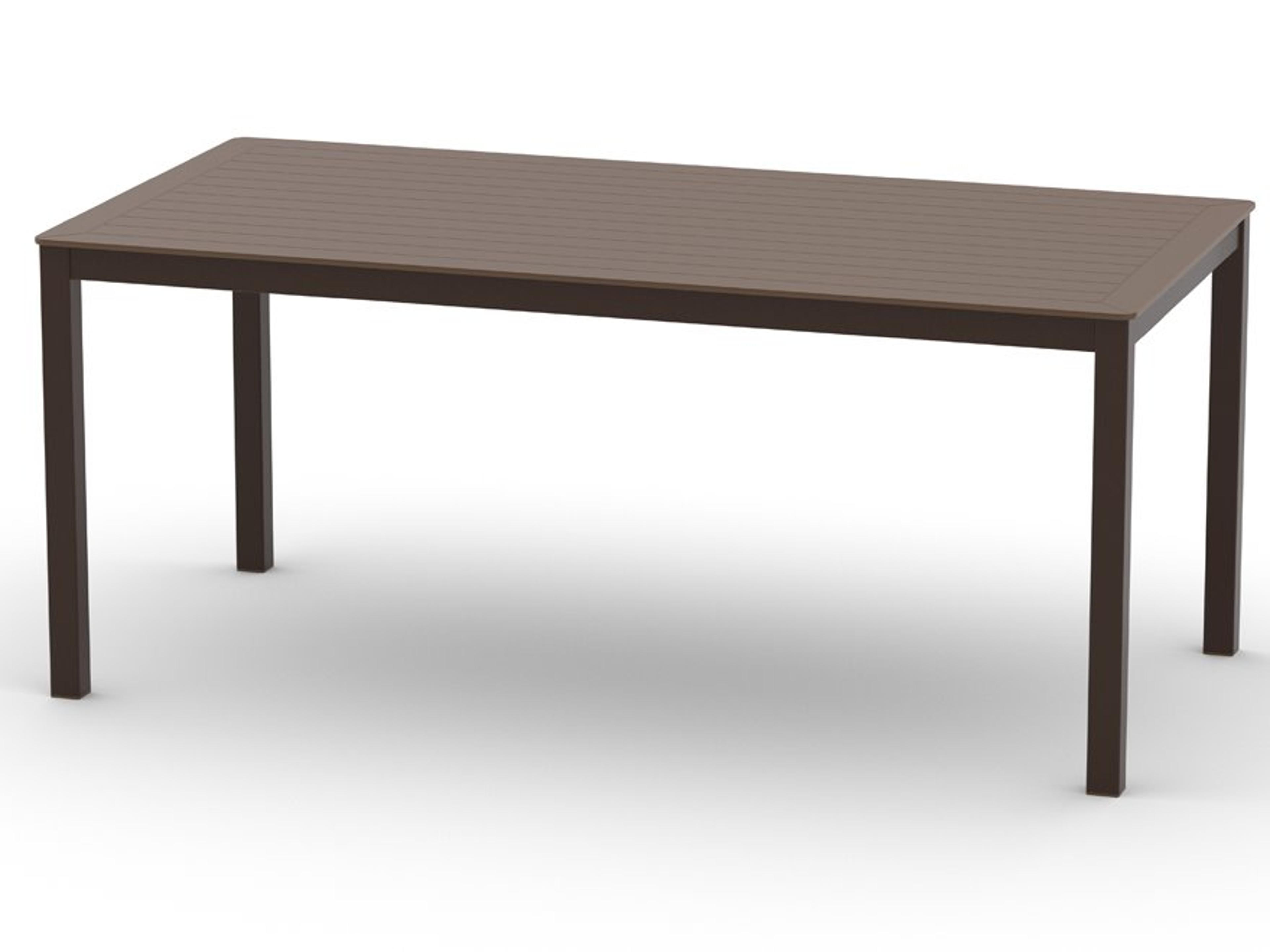 Marine Grade Polymer Rectangular Counter Height Parson Table with Umbrella Hole