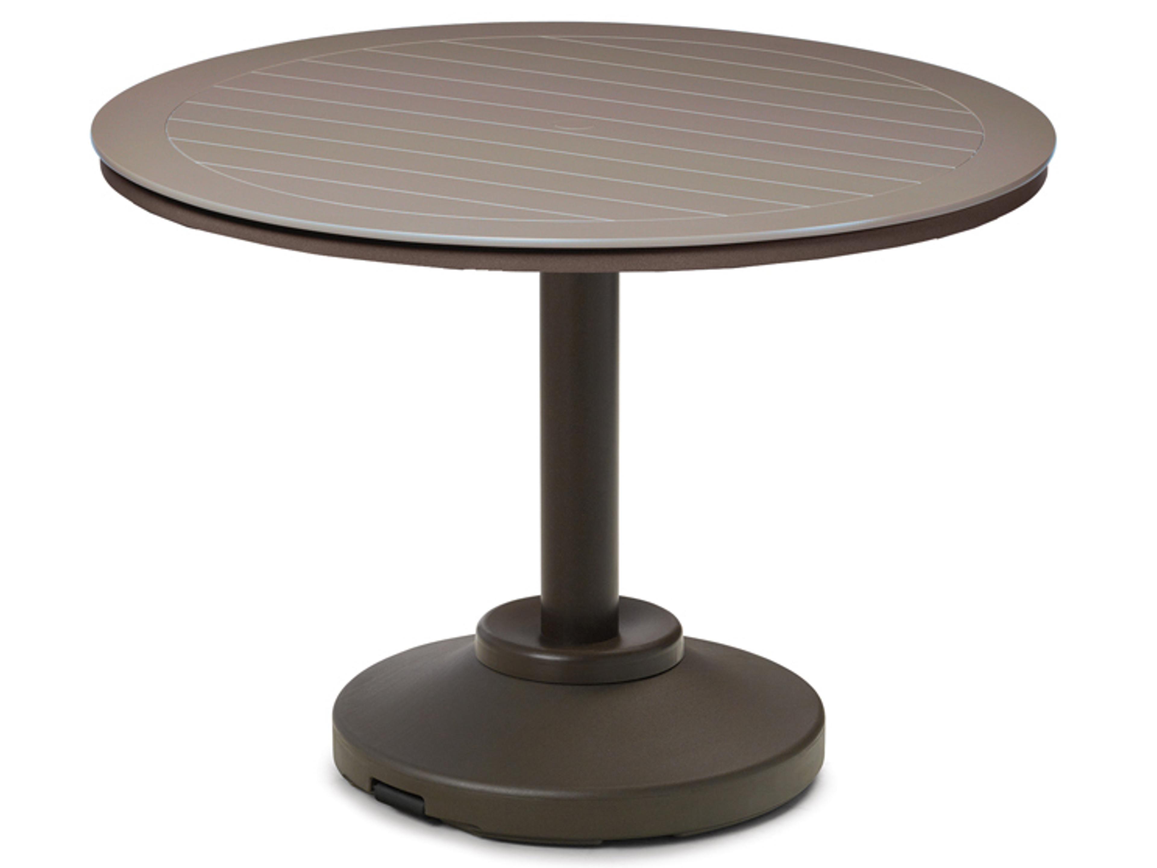 Marine Grade Polymer Round Patio Dining Table with Umbrella Hole
