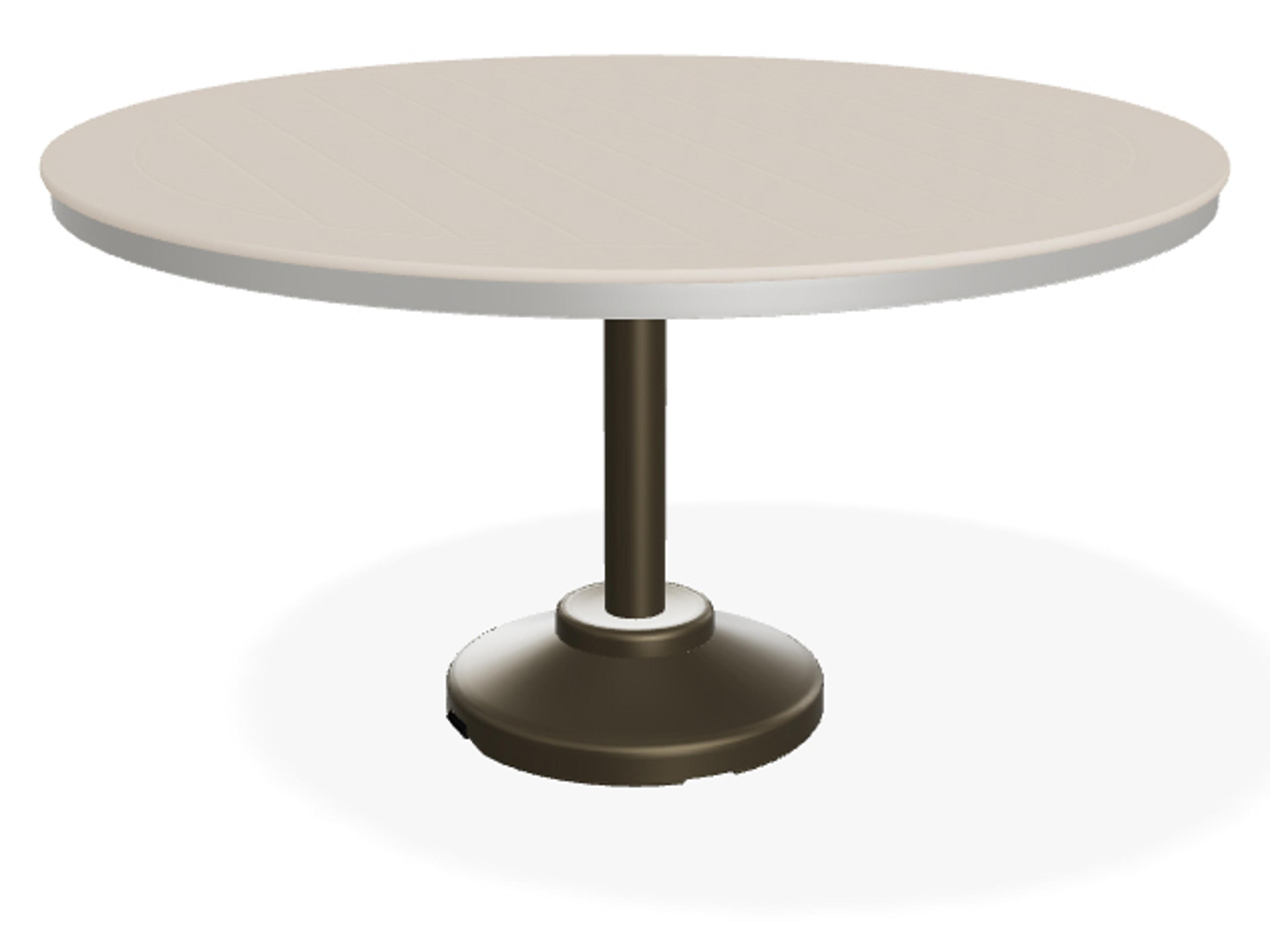 Marine Grade Polymer Round Outdoor Dining Table with Umbrella Hole