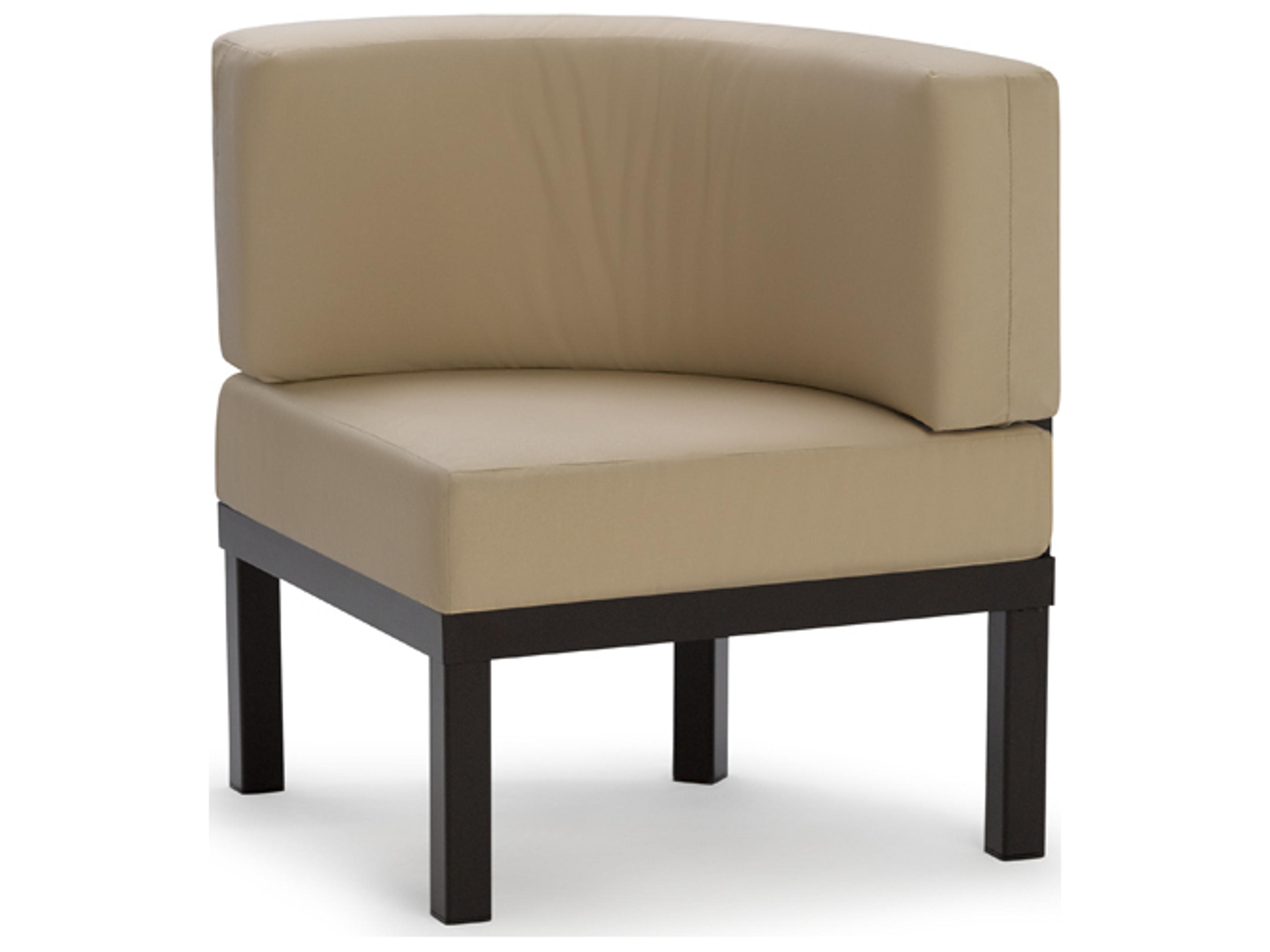 Telescope Casual Larssen Cushion Aluminum Curved Corner Outdoor Patio Lounge Chair