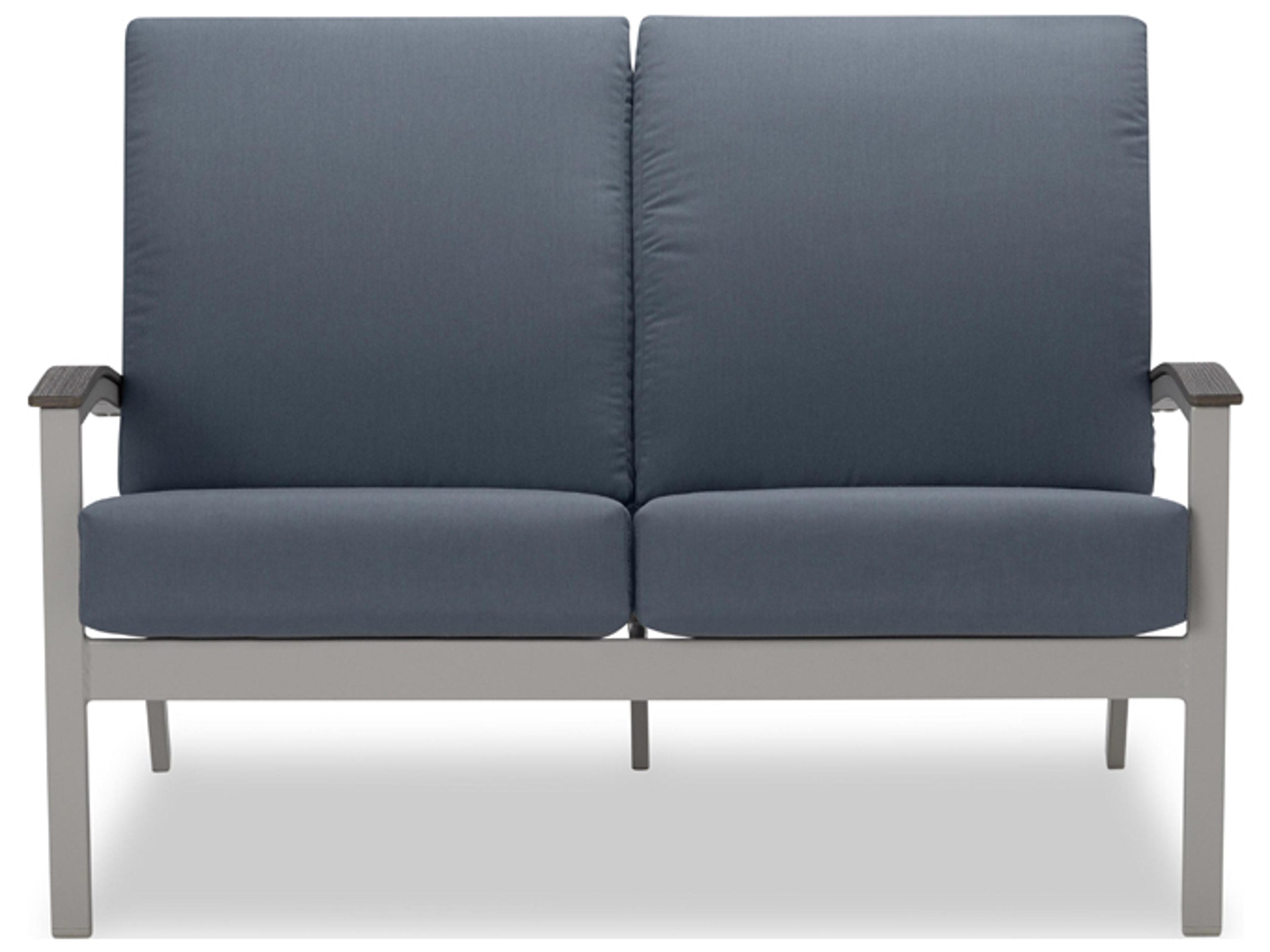 Telescope Casual Bazza Cushion Aluminum Loveseat with Polymer Arms