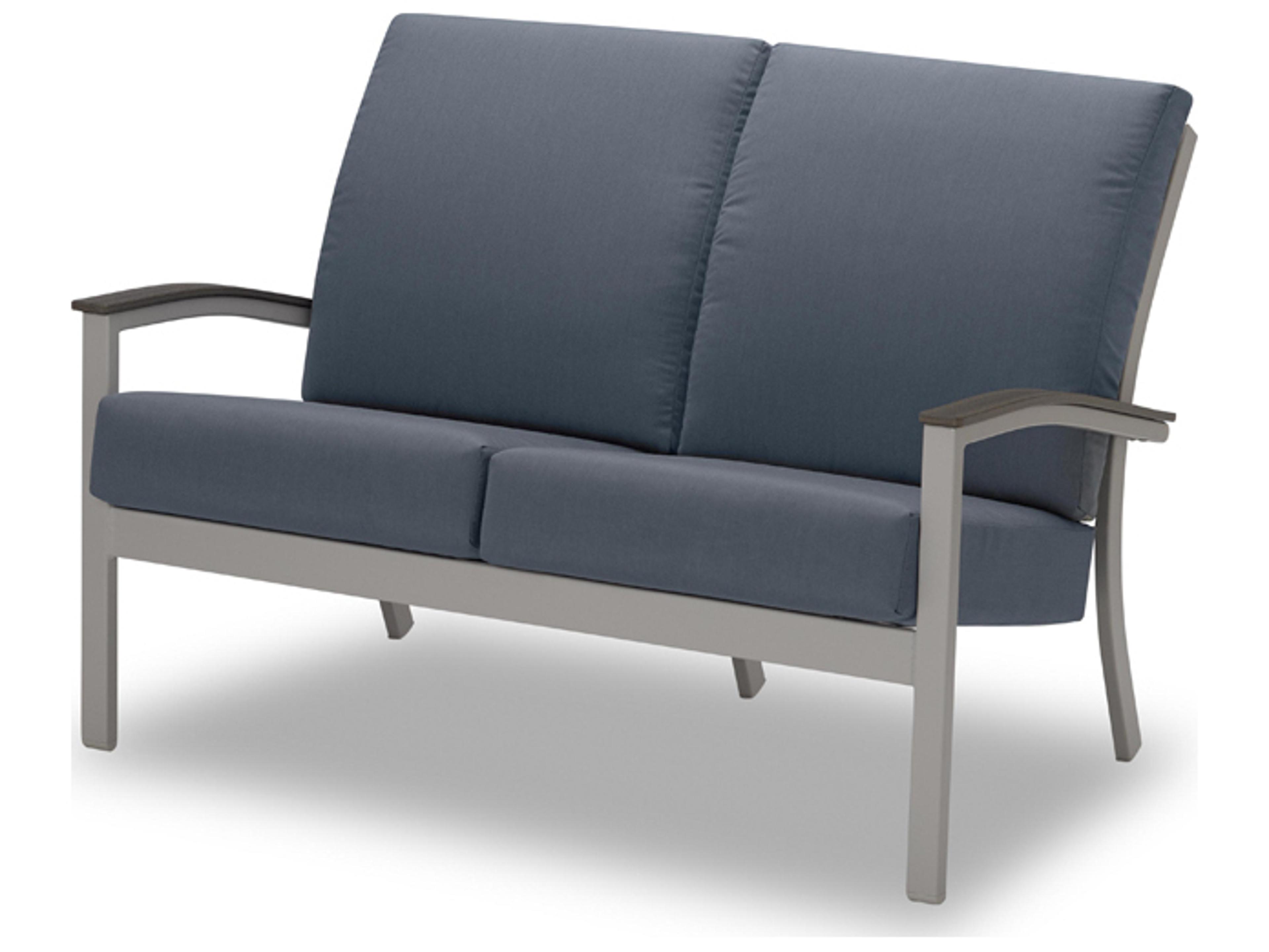 Bazza Cushion Aluminum Loveseat with Polymer Arms
