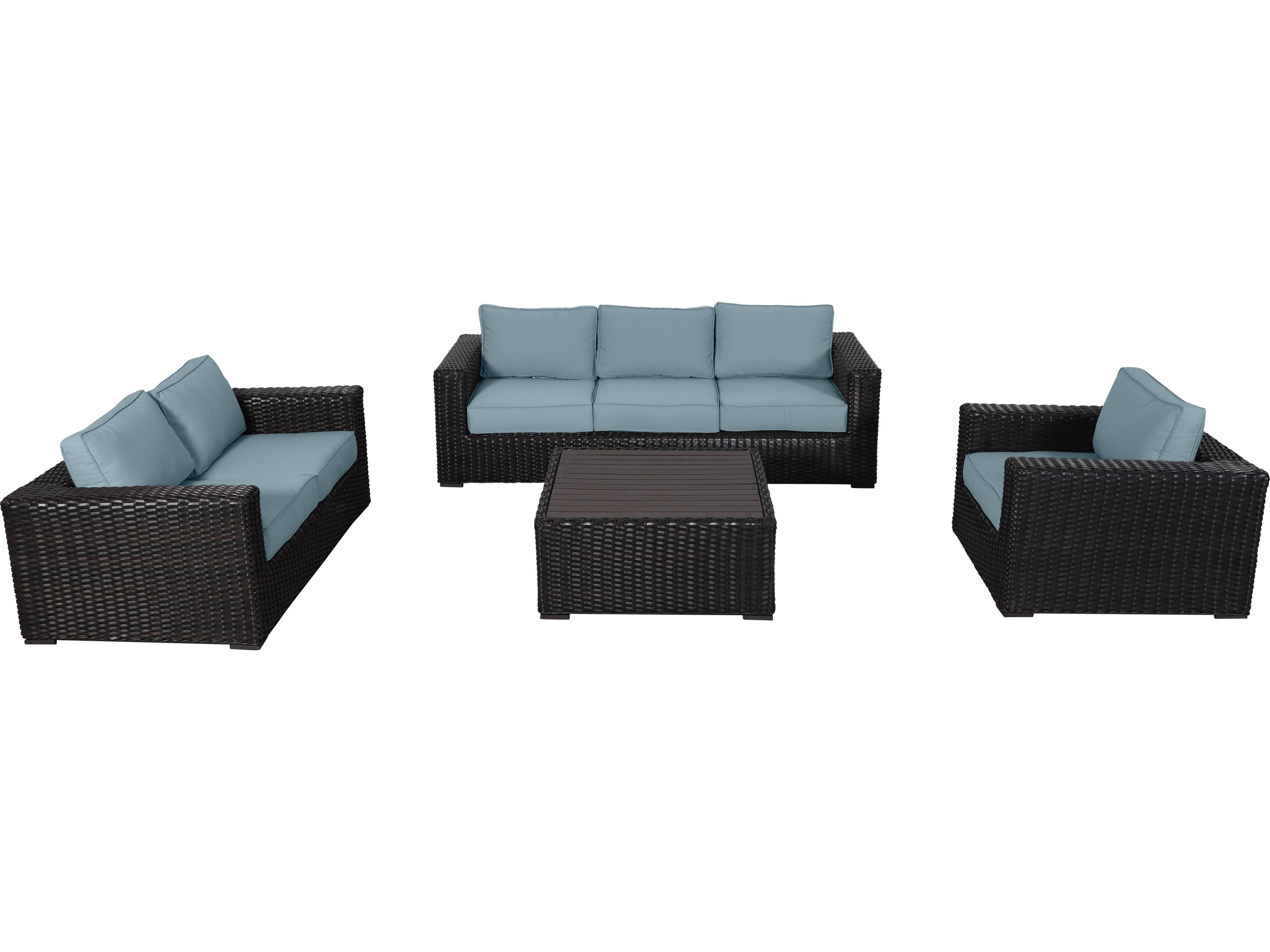 Santa Monica Wicker Cushion Lounge Set