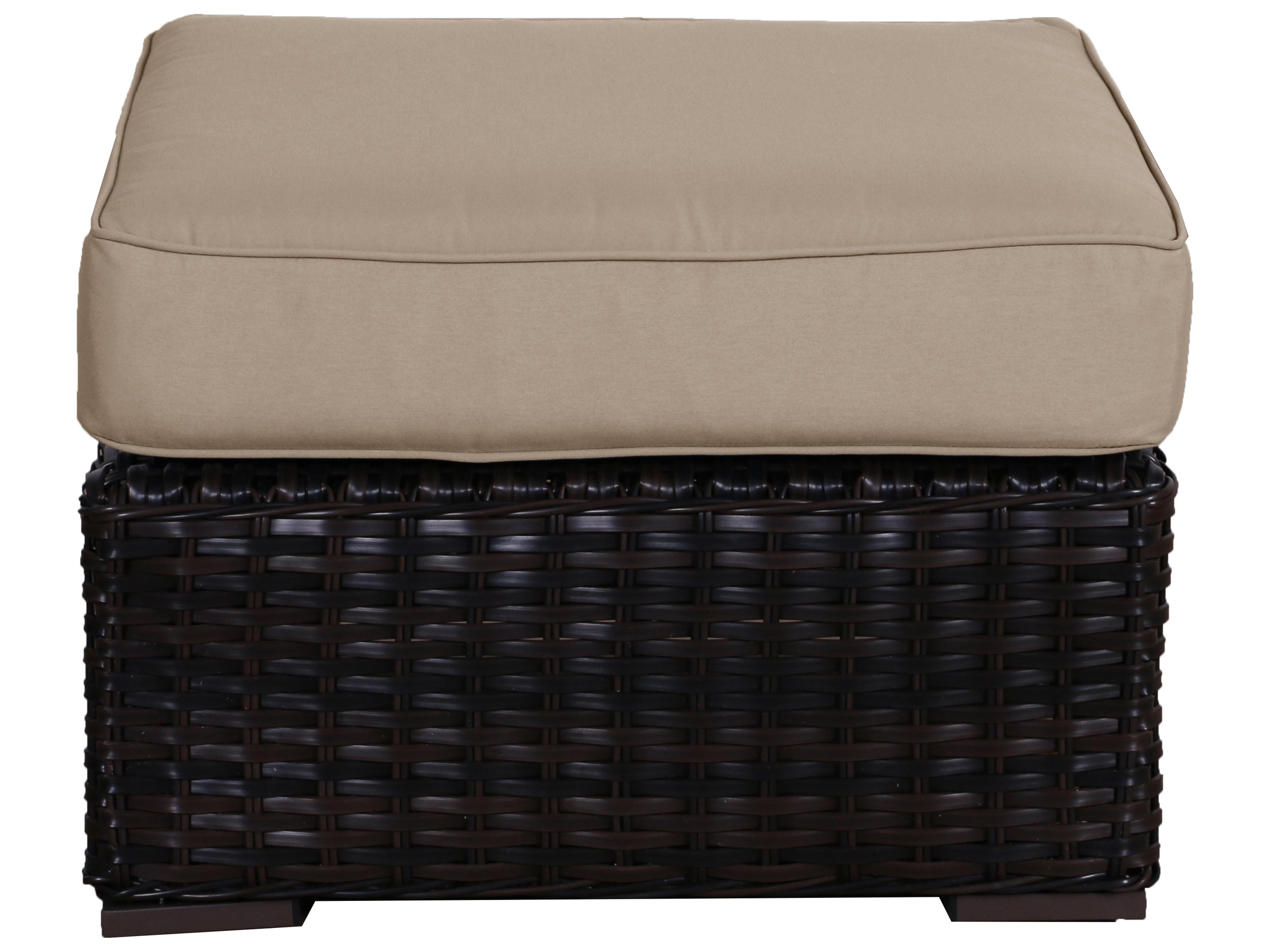 Santa Monica Wicker Cushion Ottoman