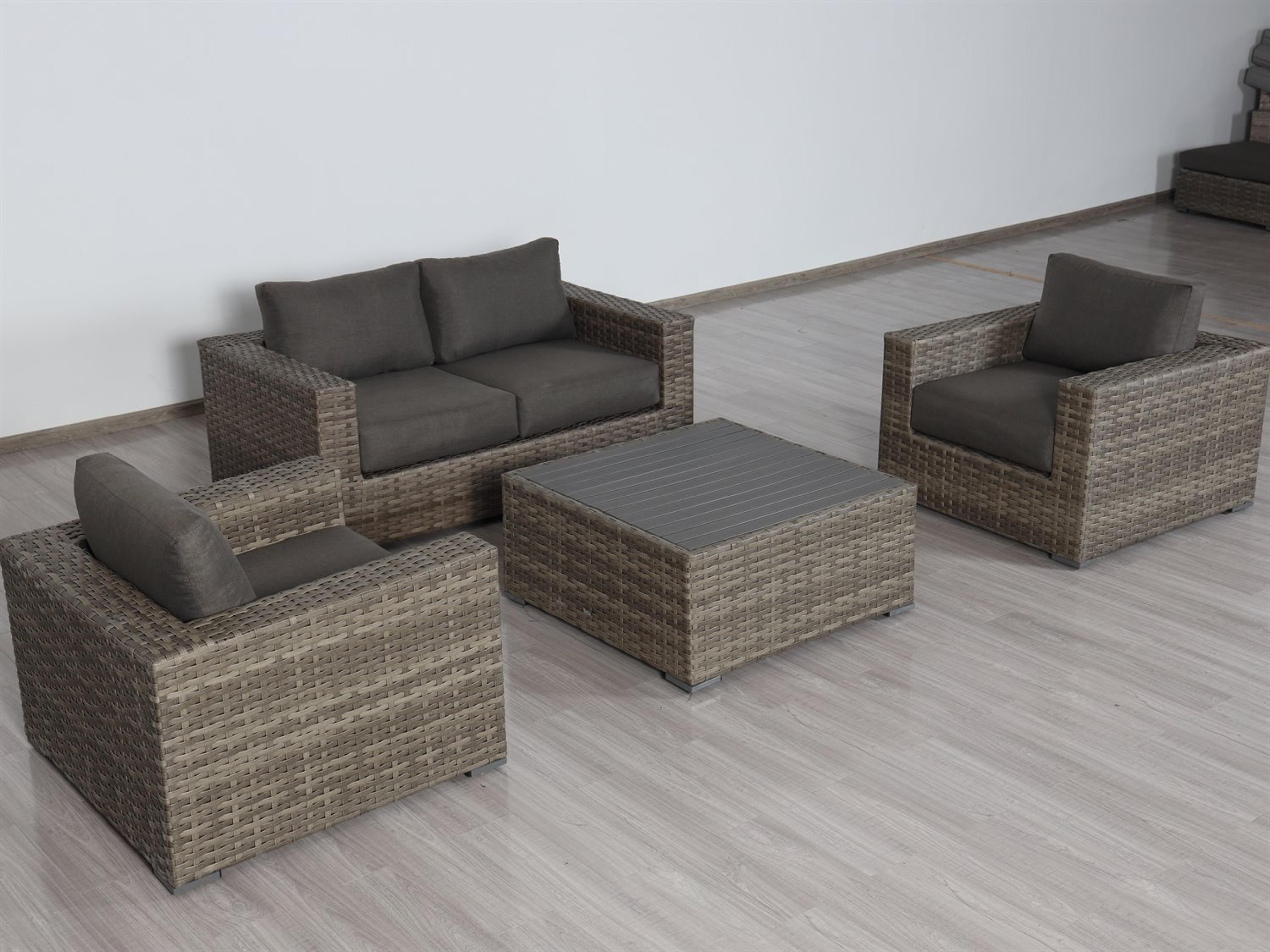 Bali Wicker Loveseat Outdoor Patio Lounge Set