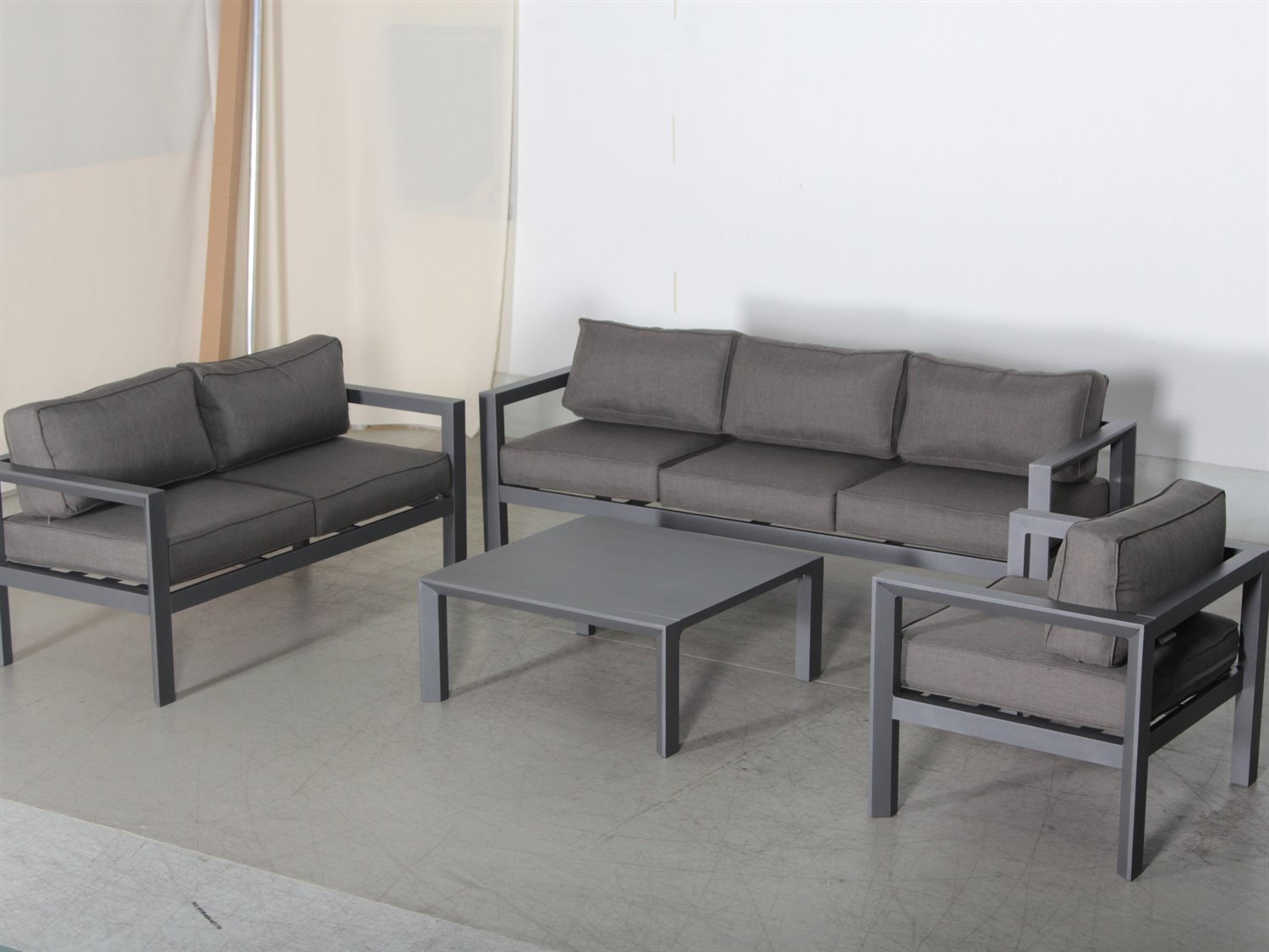 Cabo Aluminum 4 Piece Deep Seating Patio Lounge Set