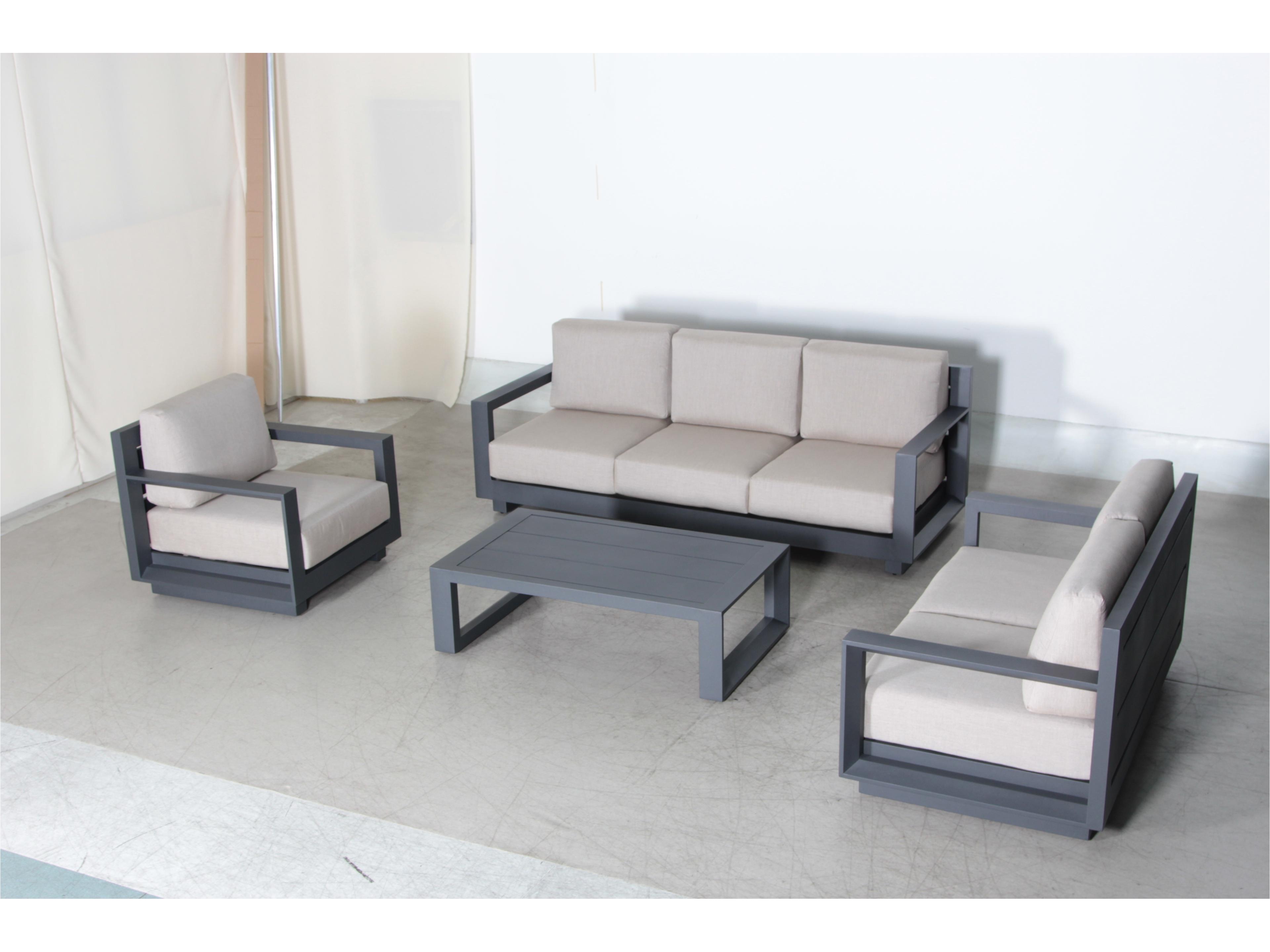 Paris Aluminum 4 Piece Deep Seating Patio Lounge Set
