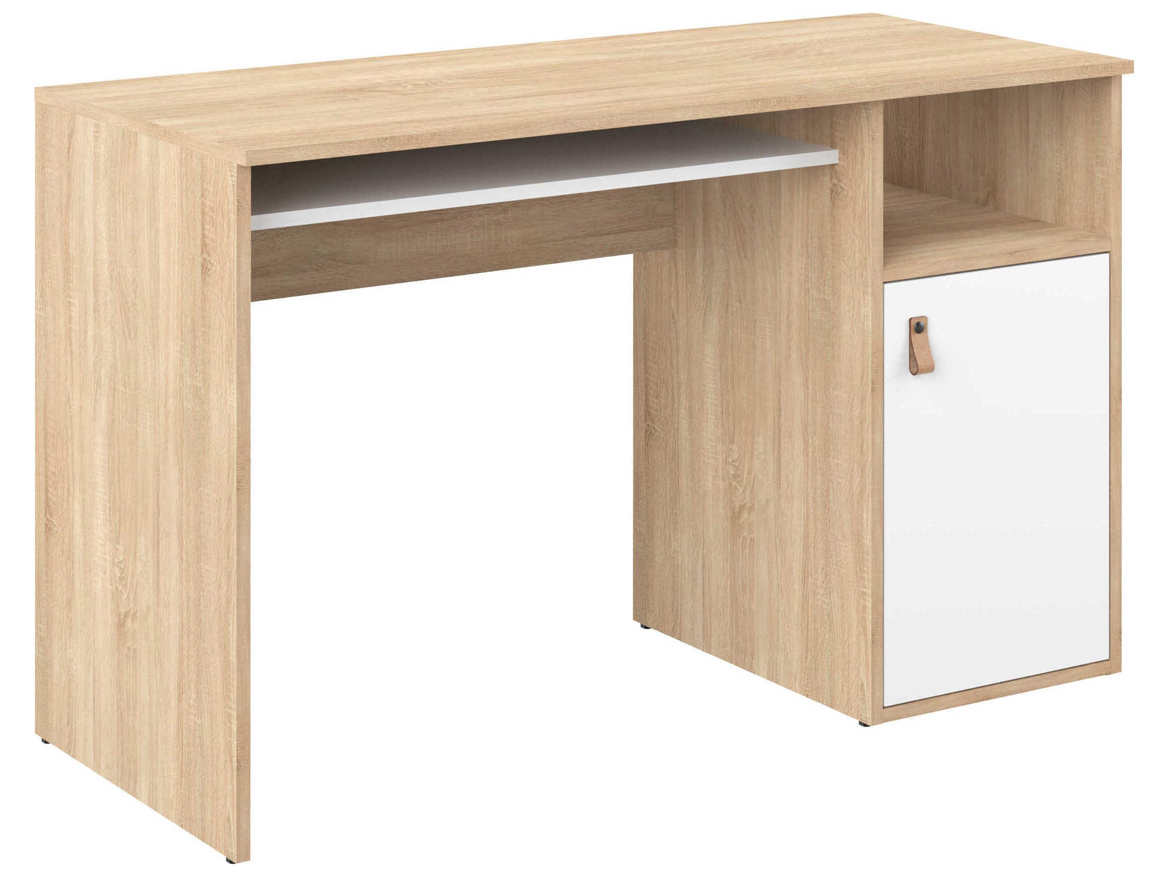 TemaHome Oxford Melamine Natural Oak White Wood Computer Desk