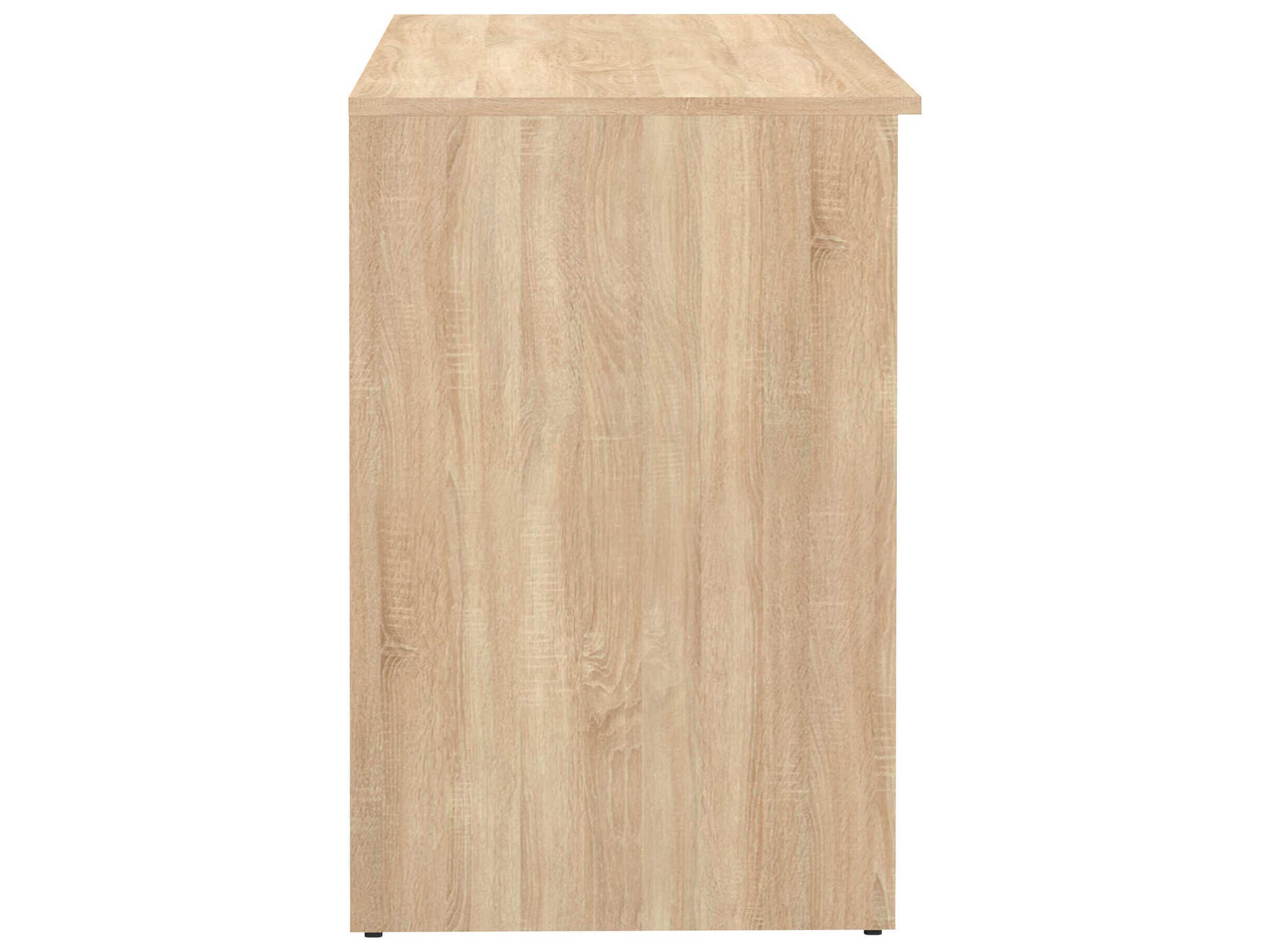 TemaHome Oxford Melamine Natural Oak White Wood Computer Desk