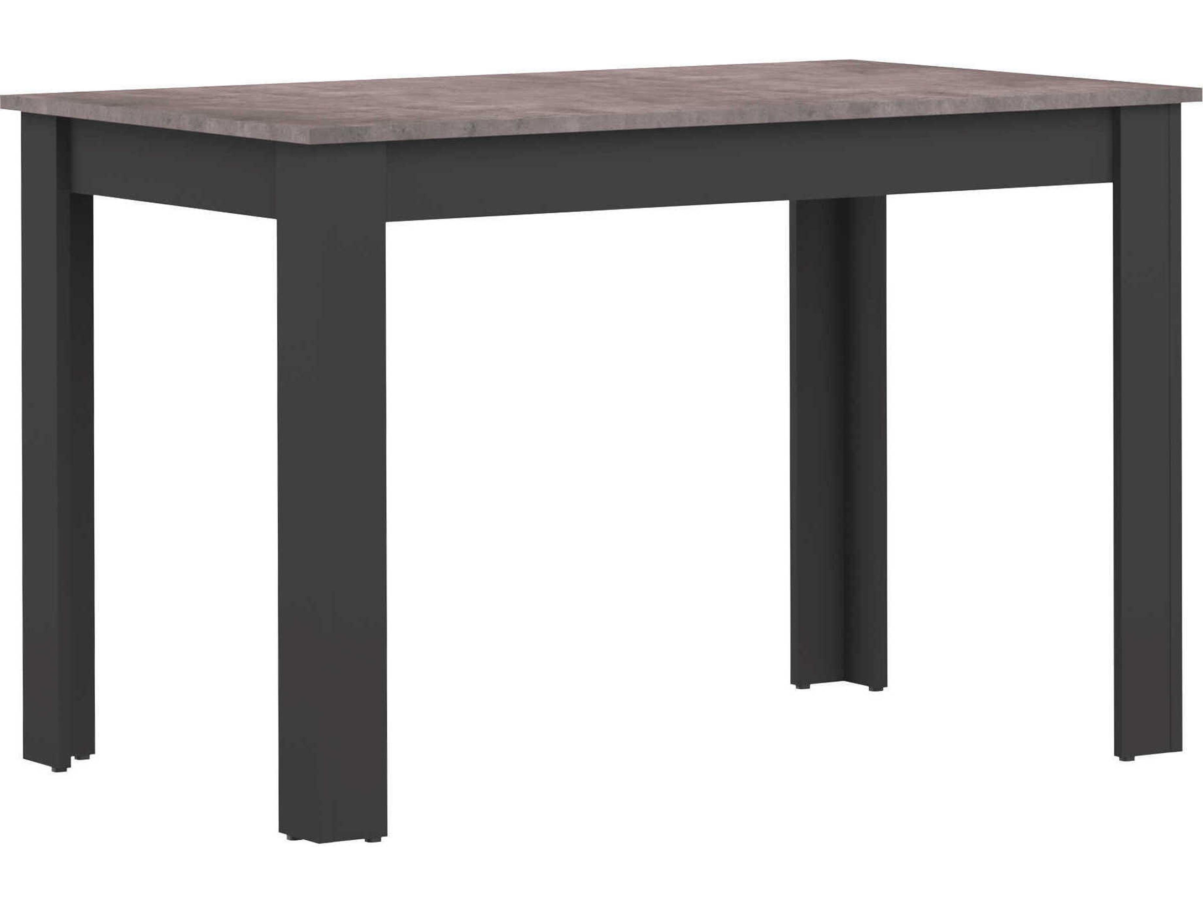 TemaHome Nice Rectangular Wood Melamine Black Concrete Look Dining Table
