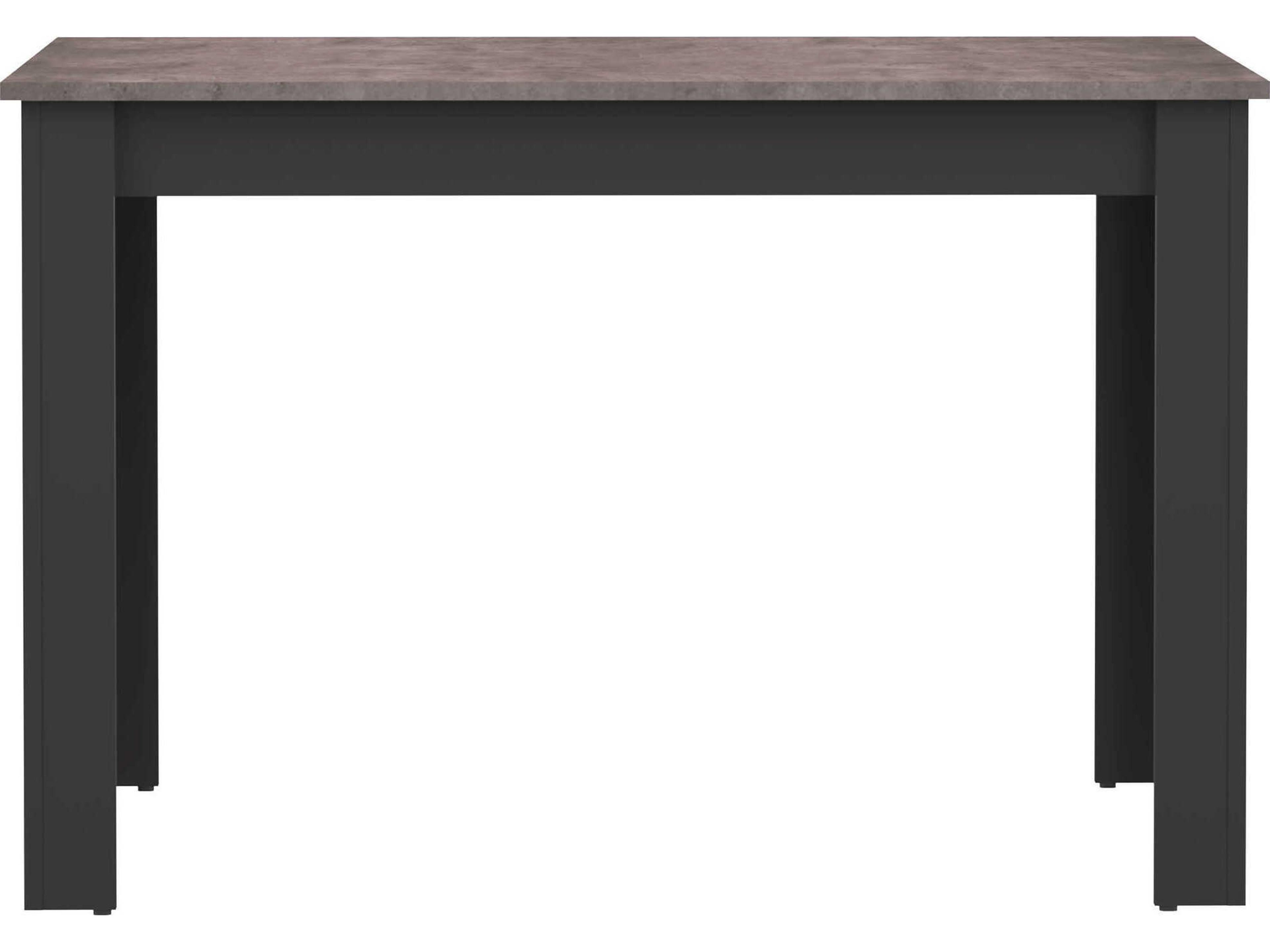 TemaHome Nice Rectangular Wood Melamine Black Concrete Look Dining Table