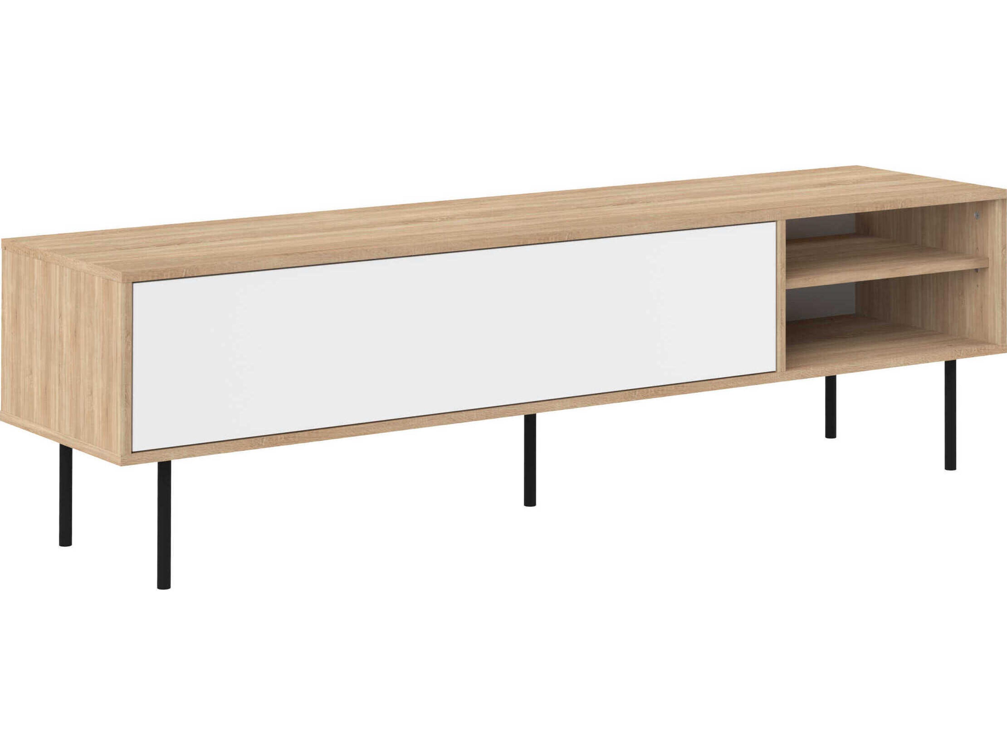 TemaHome Ampere 65" Oak Wood Melamine Natural White TV Stand