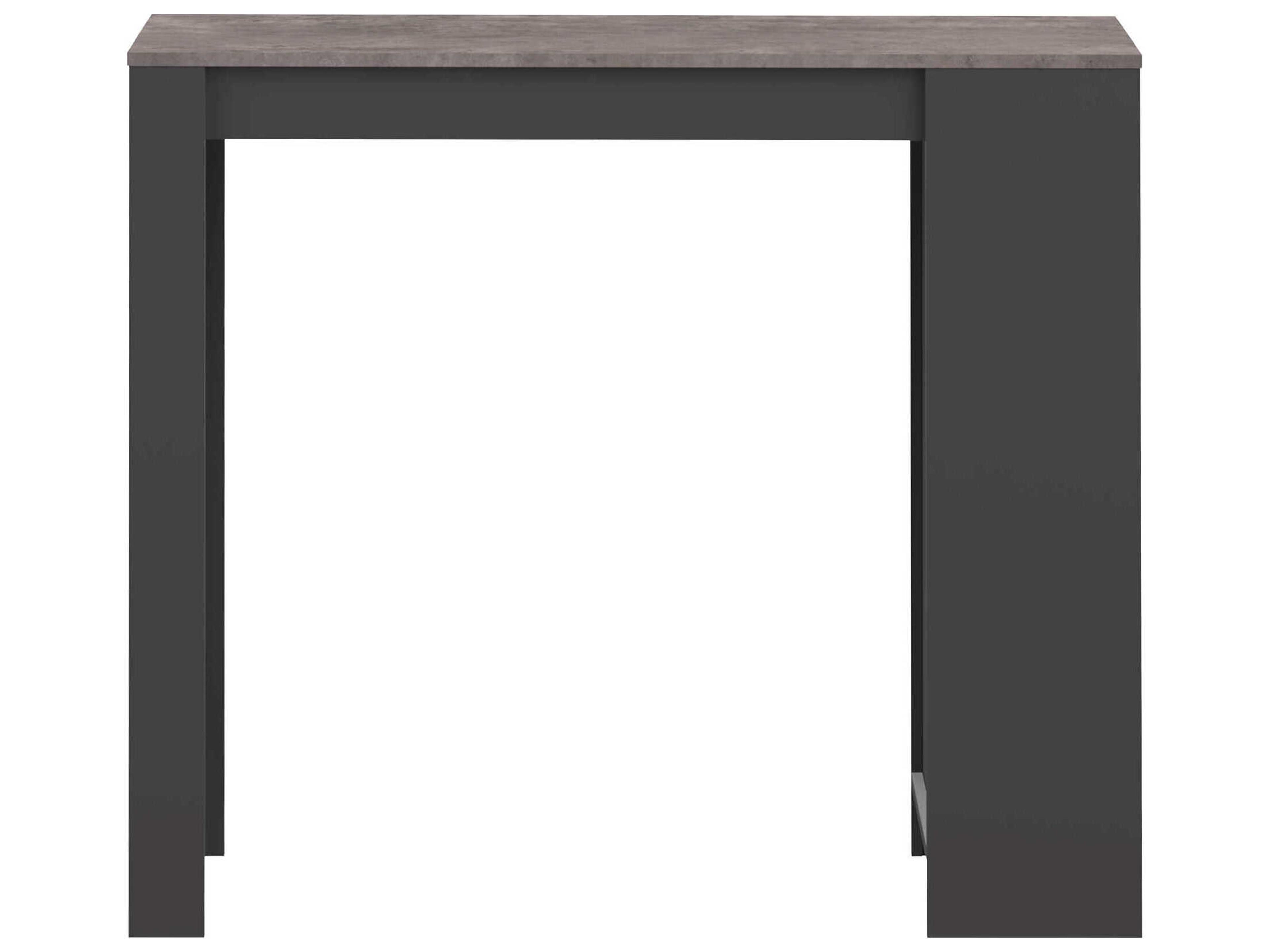 TemaHome Aravis Melamine Black Concrete Look Rectangular Bar Table