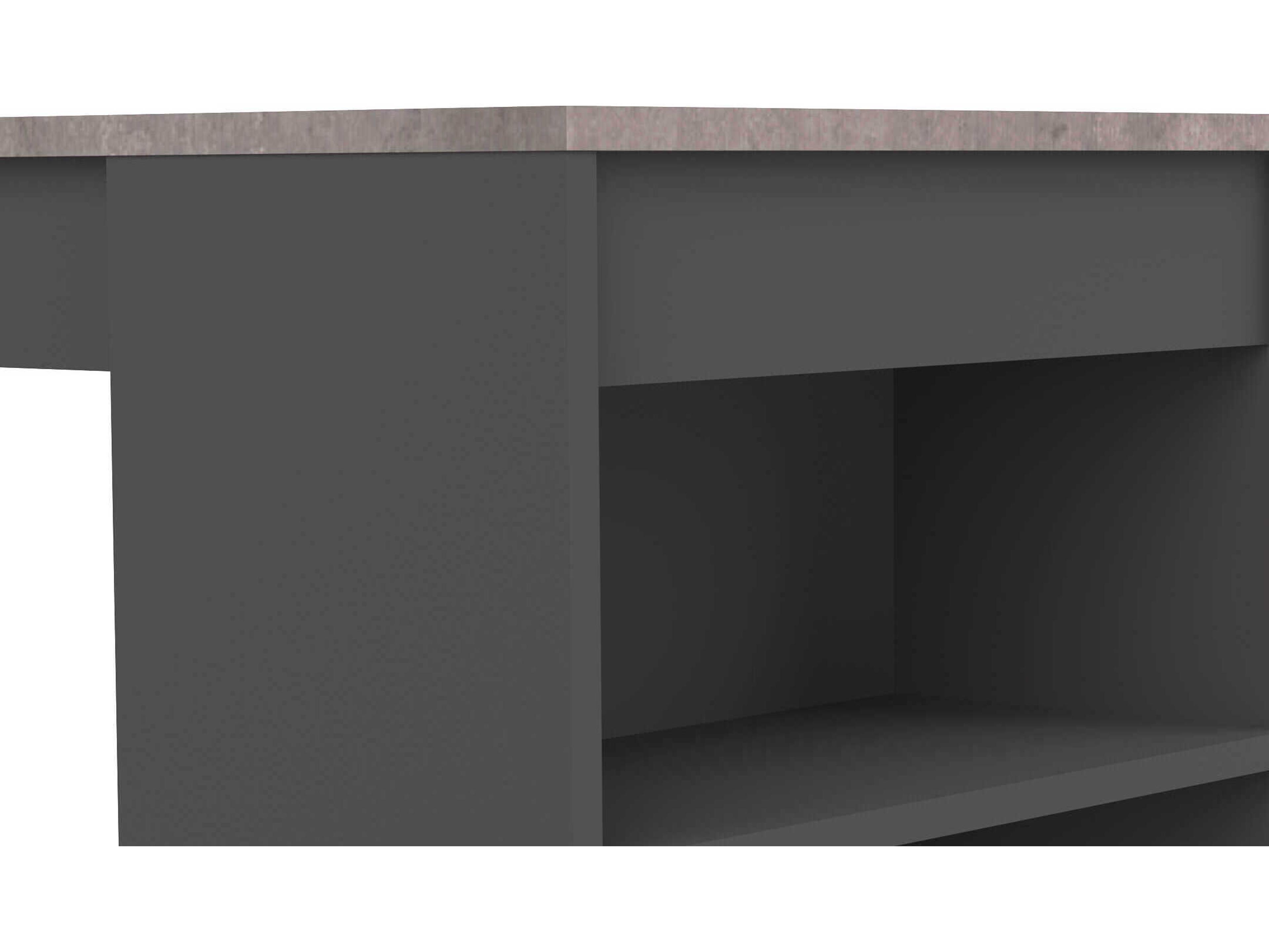 TemaHome Aravis Melamine Black Concrete Look Rectangular Bar Table