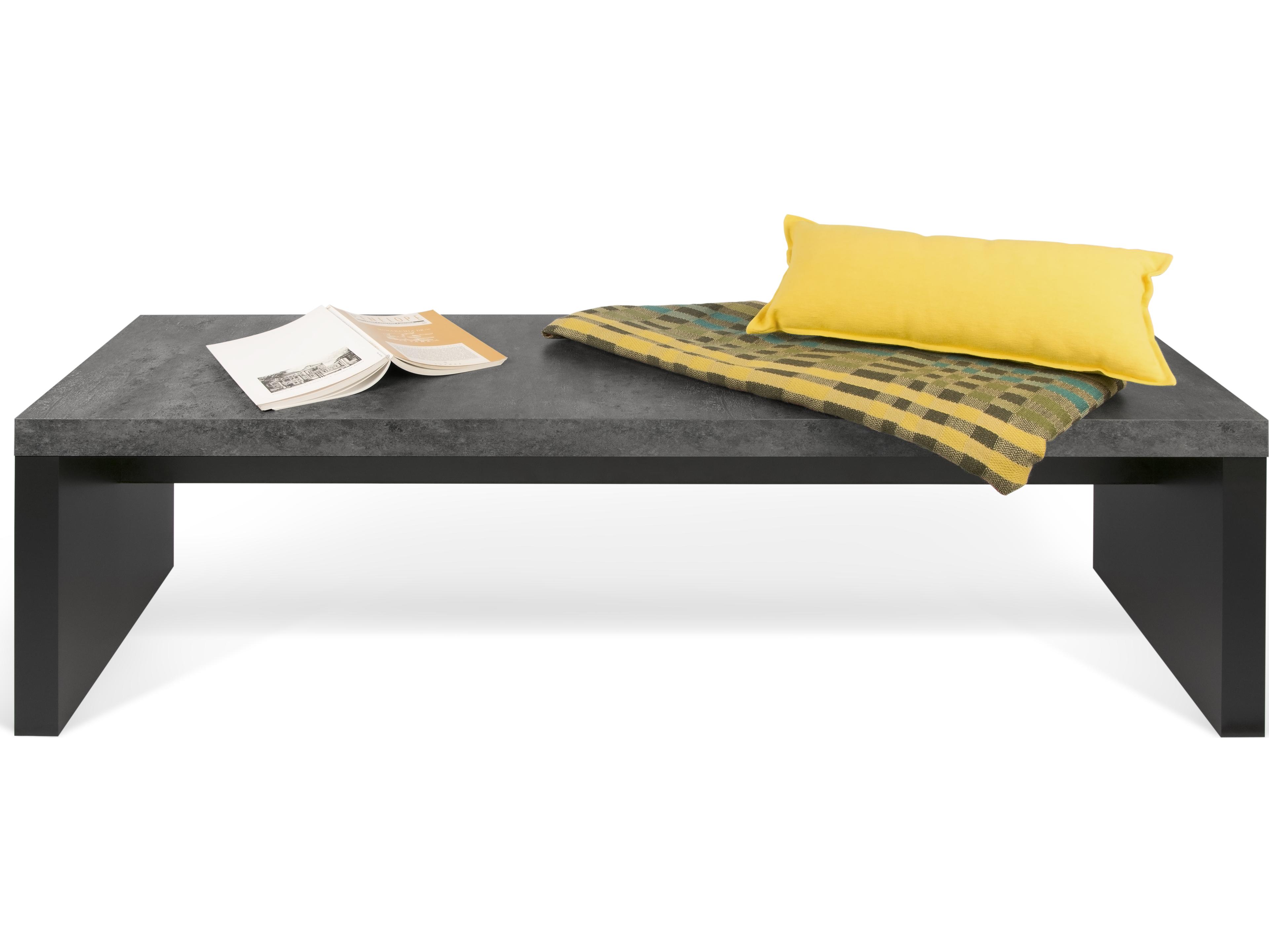 TemaHome Detroit Concrete And Pure Black Accent Bench