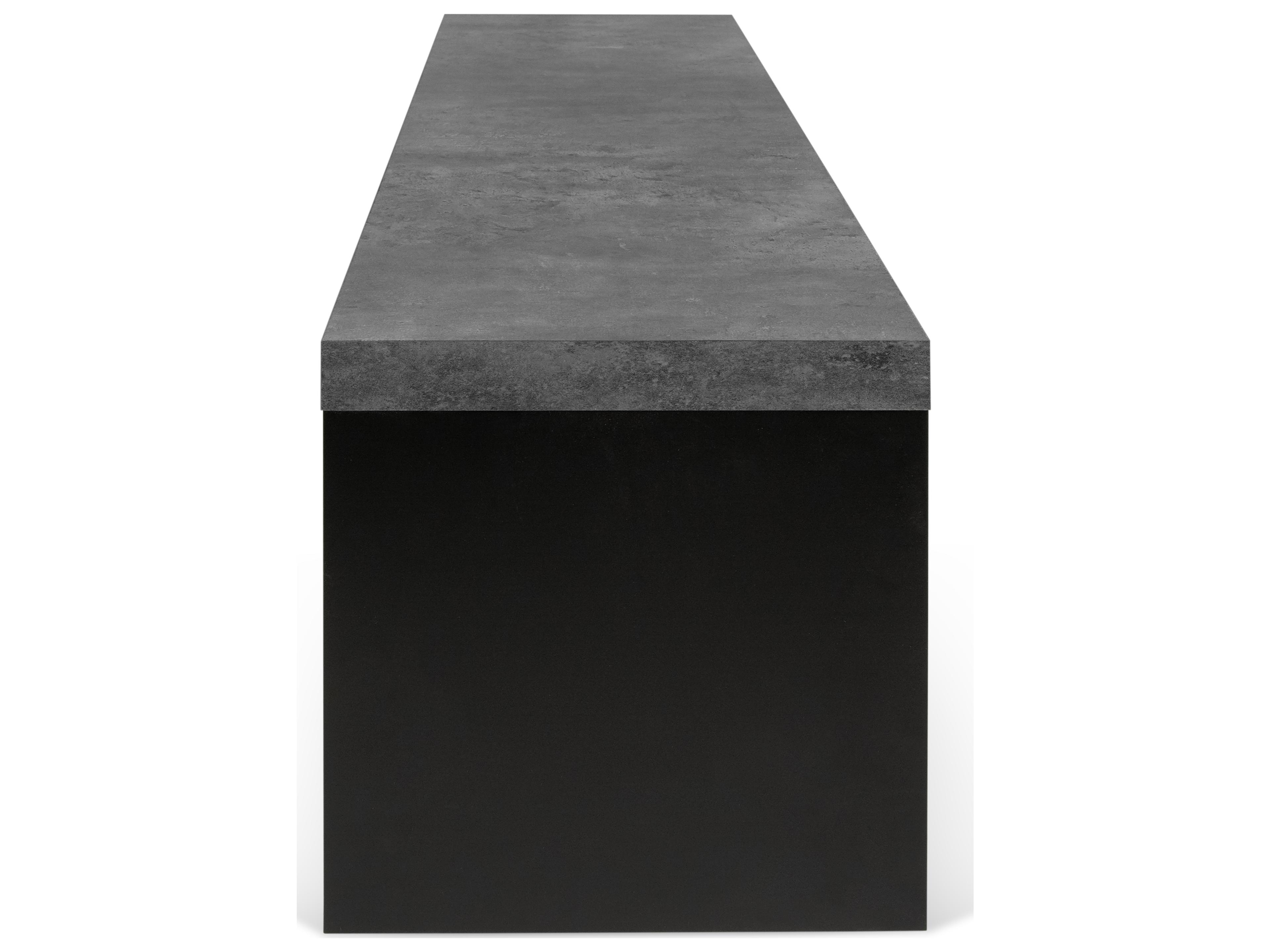 TemaHome Detroit Concrete And Pure Black Accent Bench