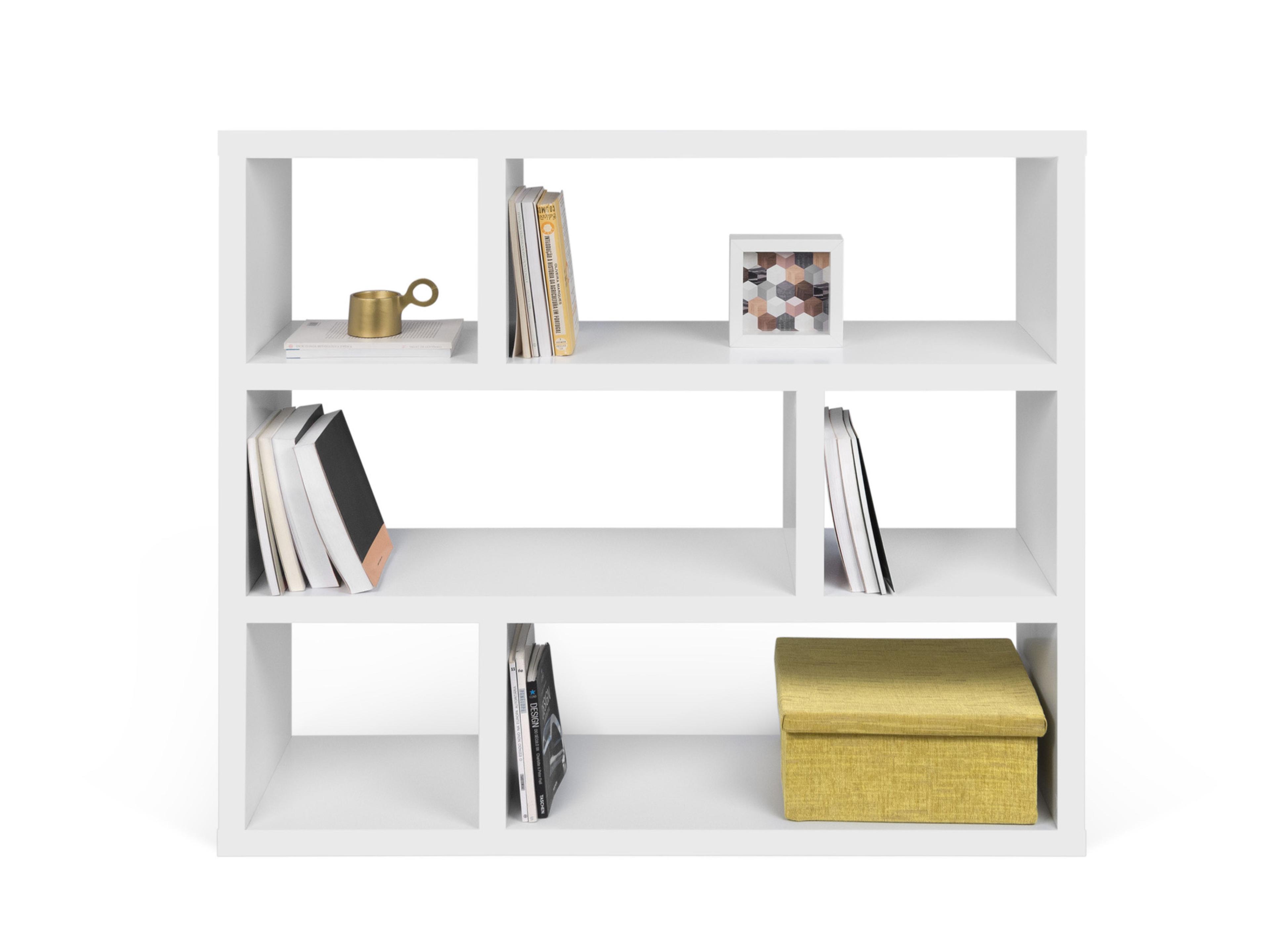 Dublin Bookcase Pure White Geometric Shelving Unit