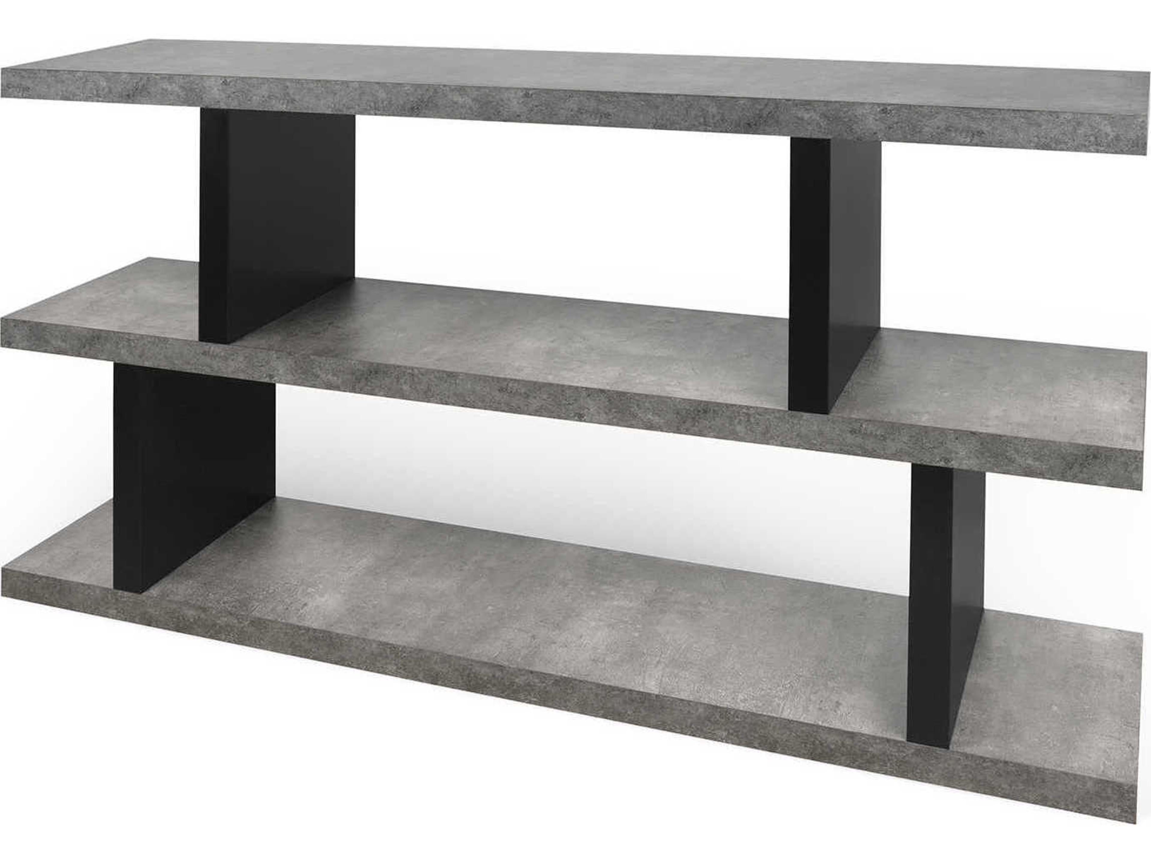 TemaHome Step Concrete Look Pure Black Bookcase