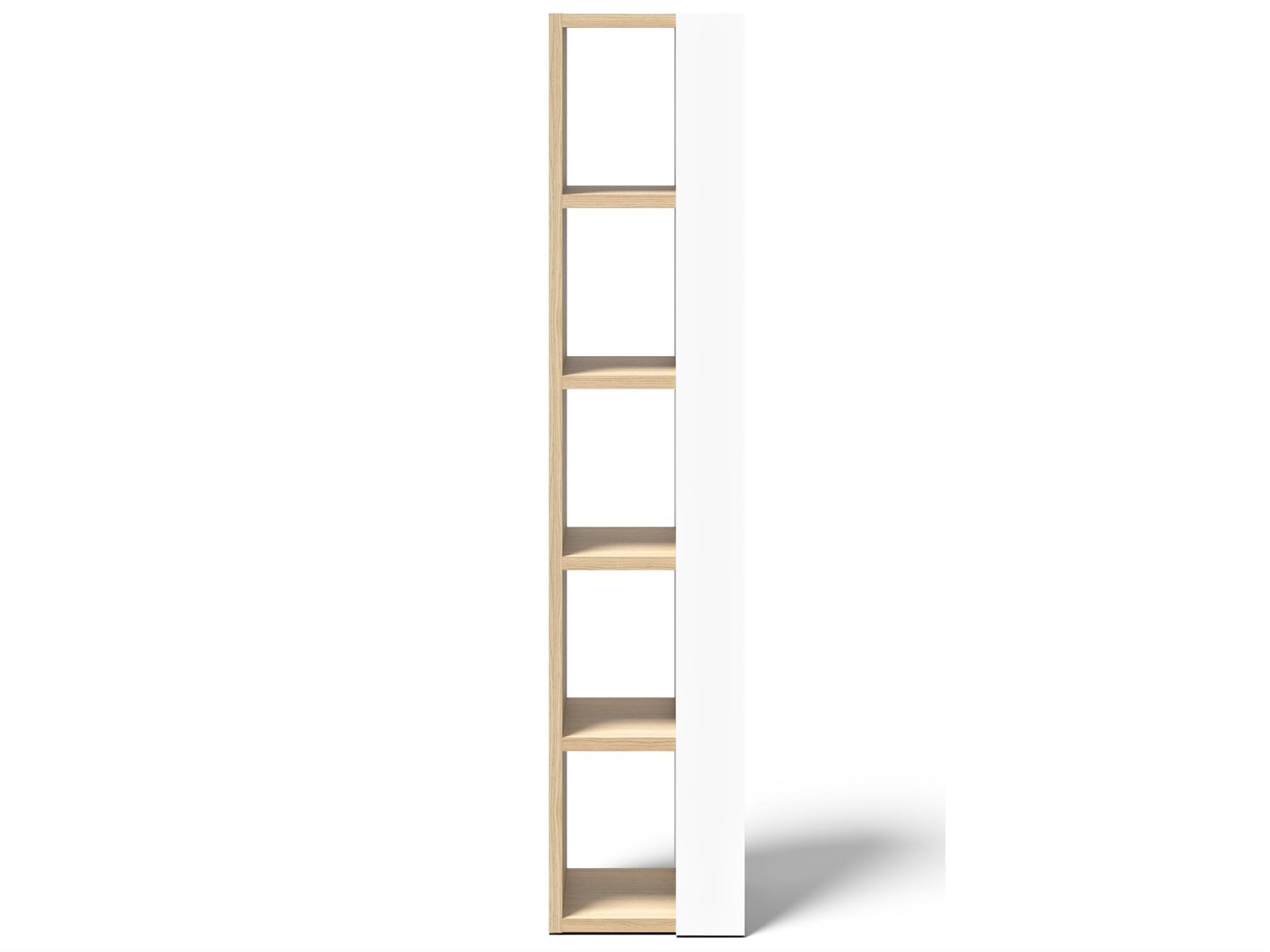 TemaHome Ella Melamine Light Oak & Pure White Bookcase
