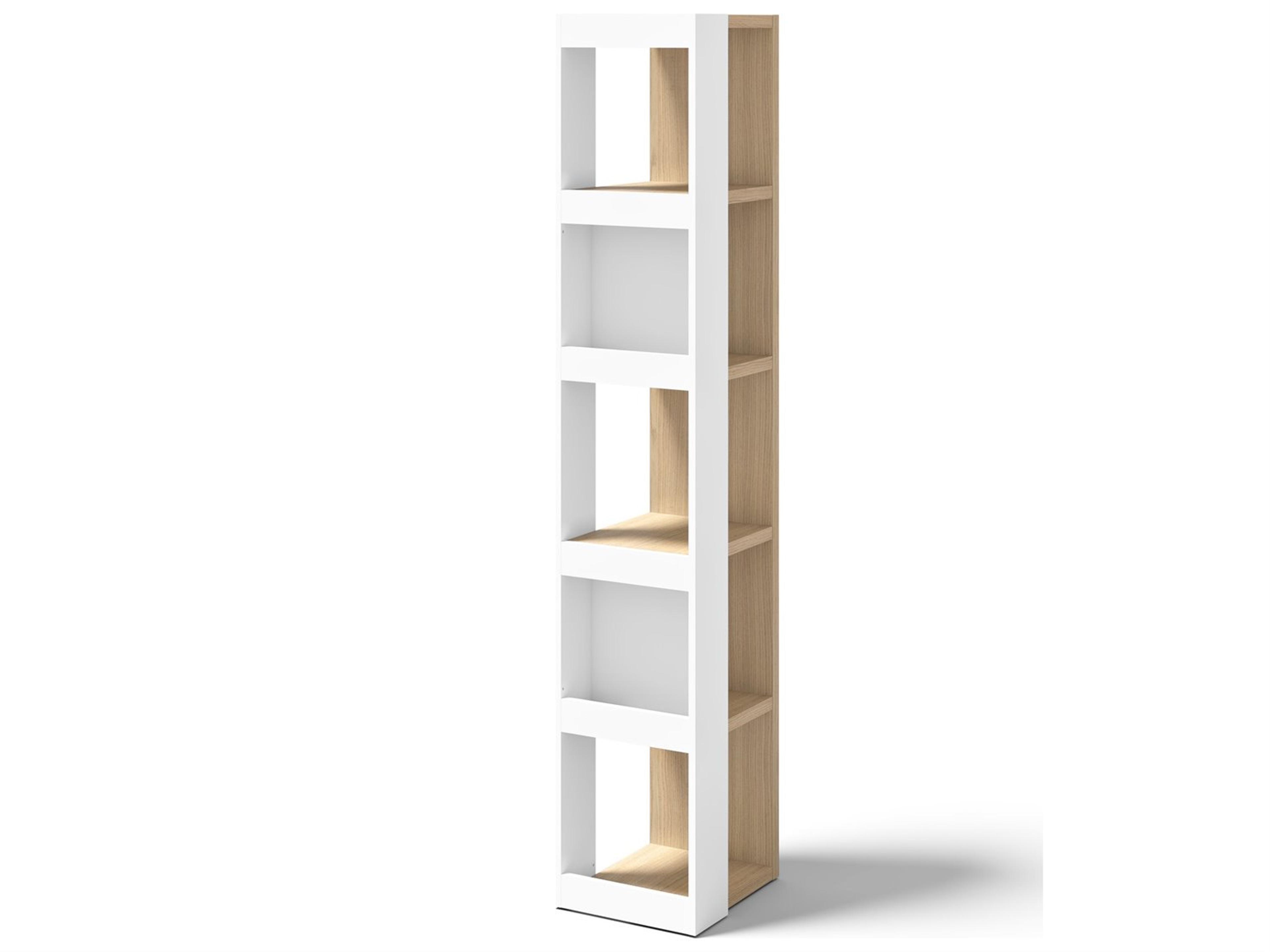 Ella Melamine Light Oak & Pure White Bookcase