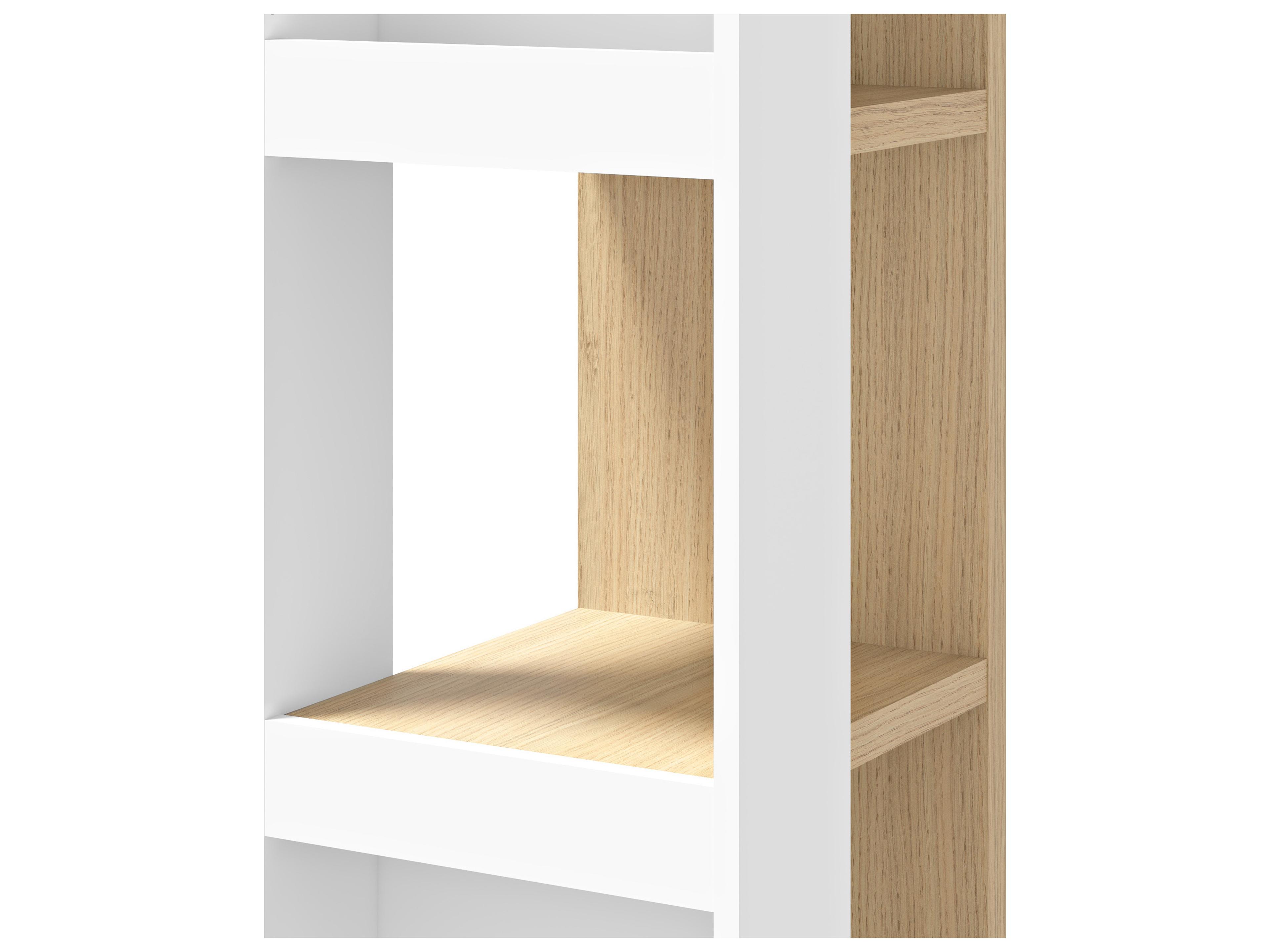 TemaHome Ella Melamine Light Oak & Pure White Bookcase