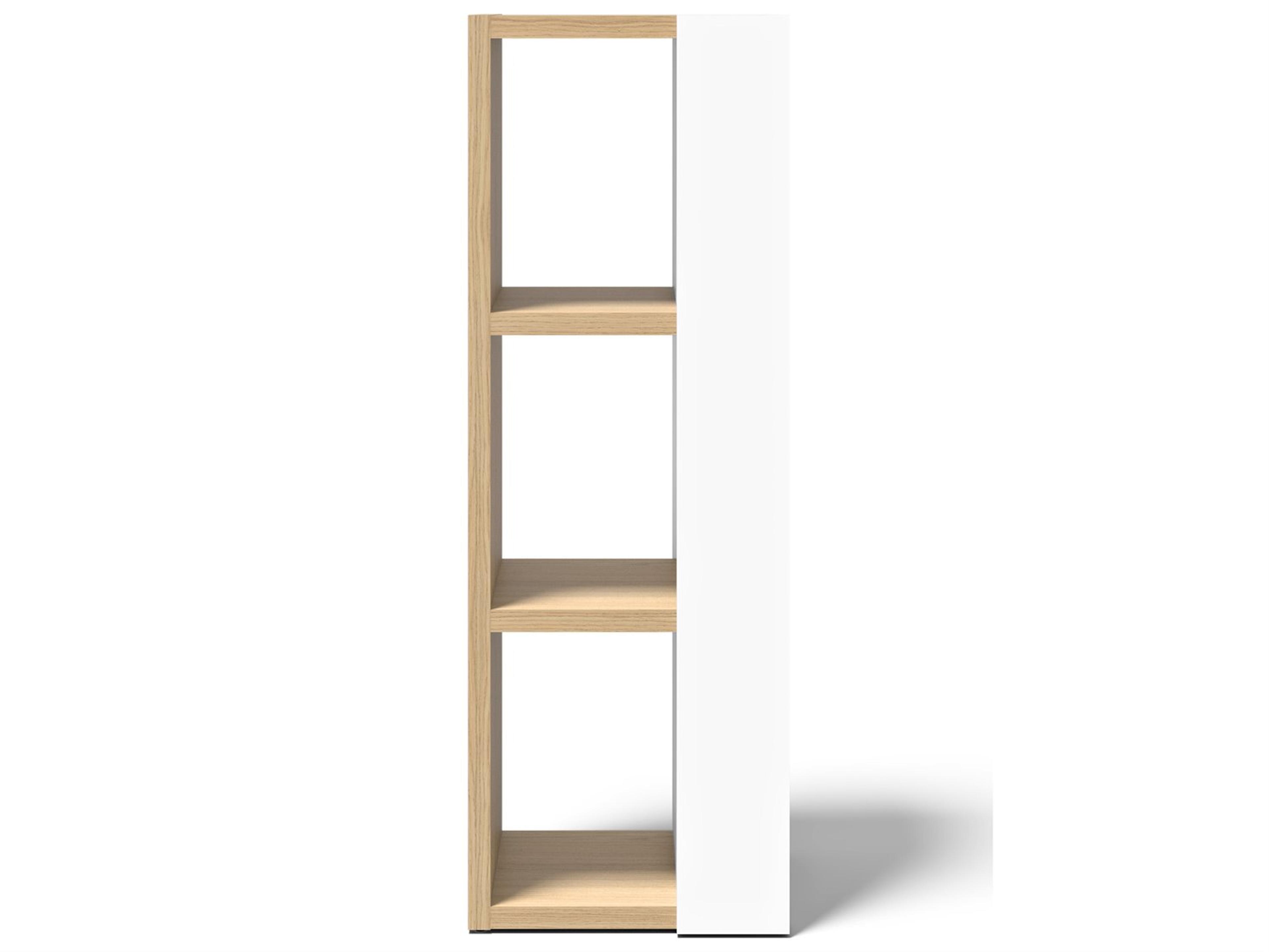 TemaHome Ella Melamine Light Oak & Pure White Bookcase