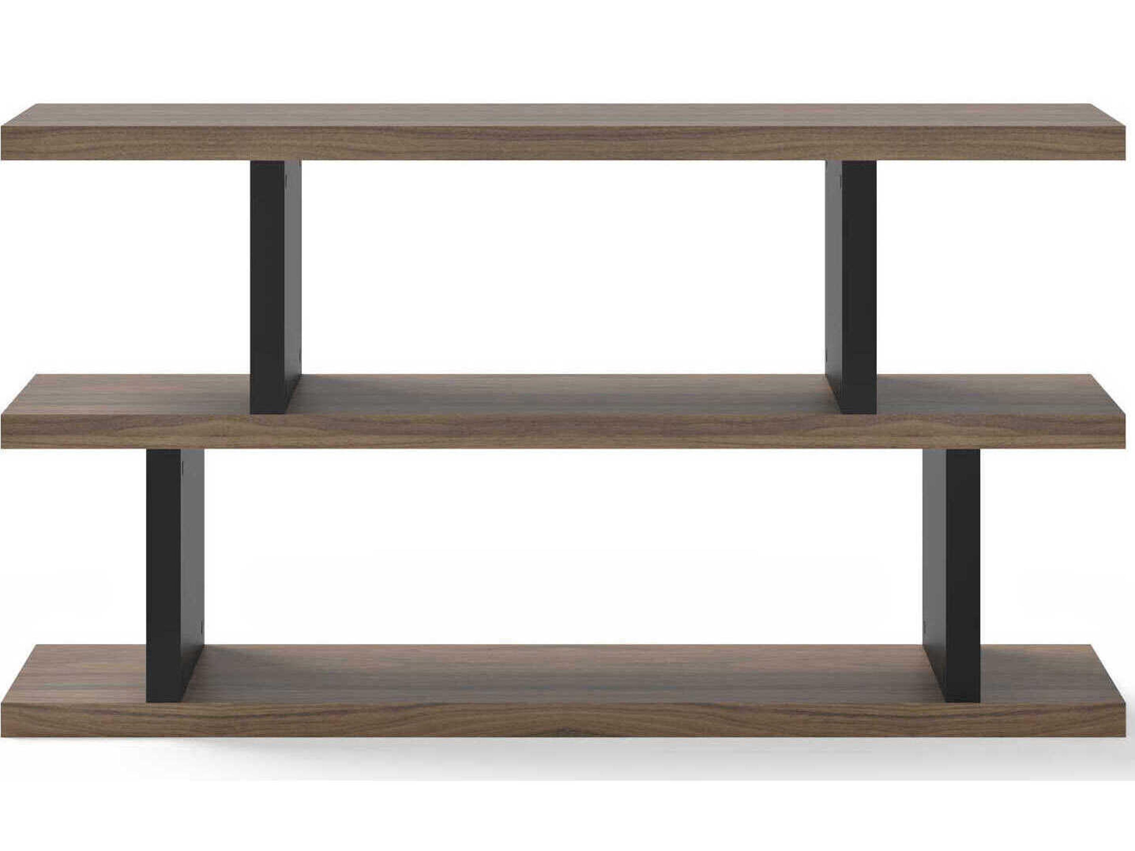 TemaHome Step Melamine Walnut & Pure Black Bookcase