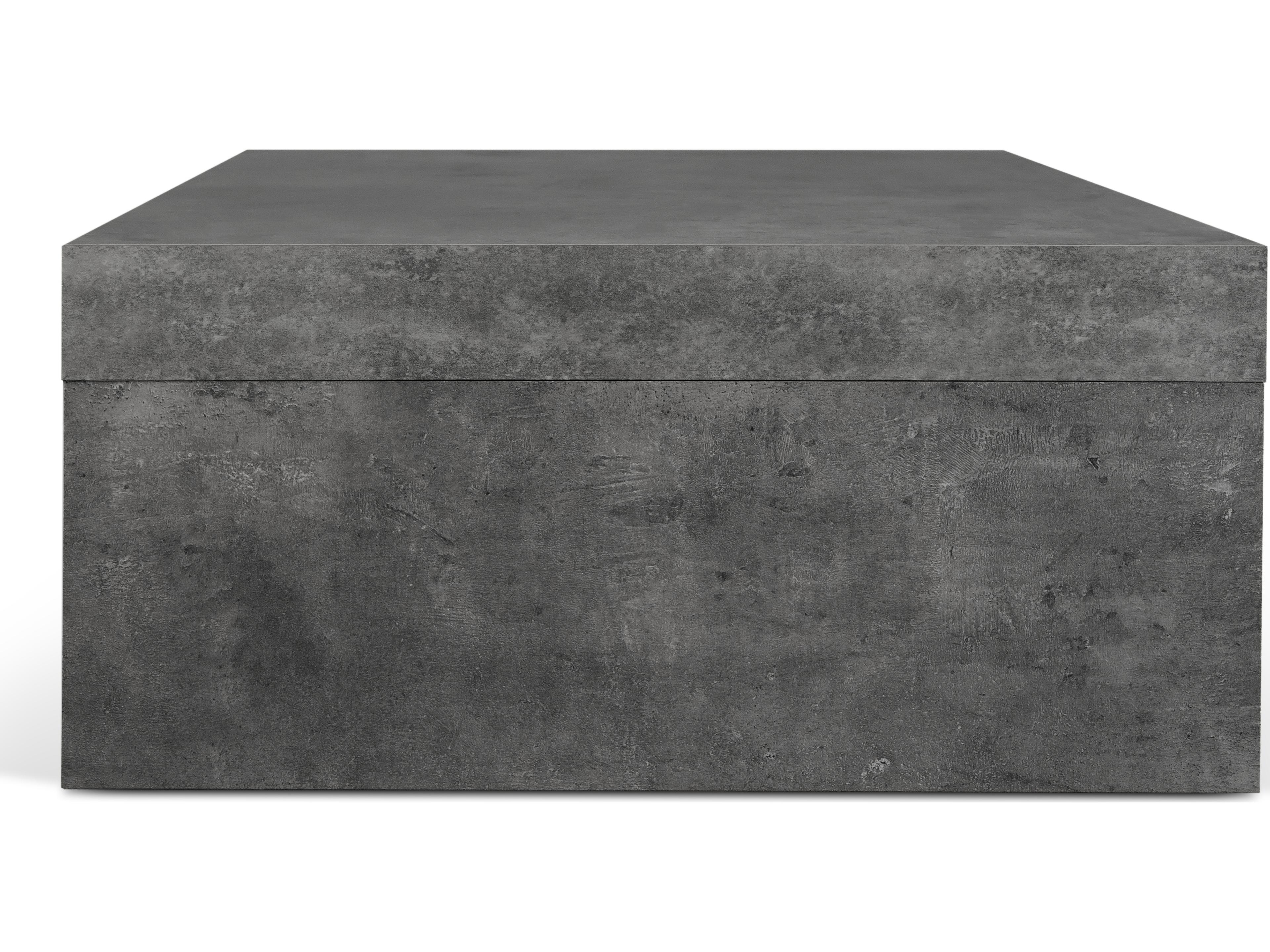 TemaHome Detroit Rectangular Concrete And Pure Black Coffee Table