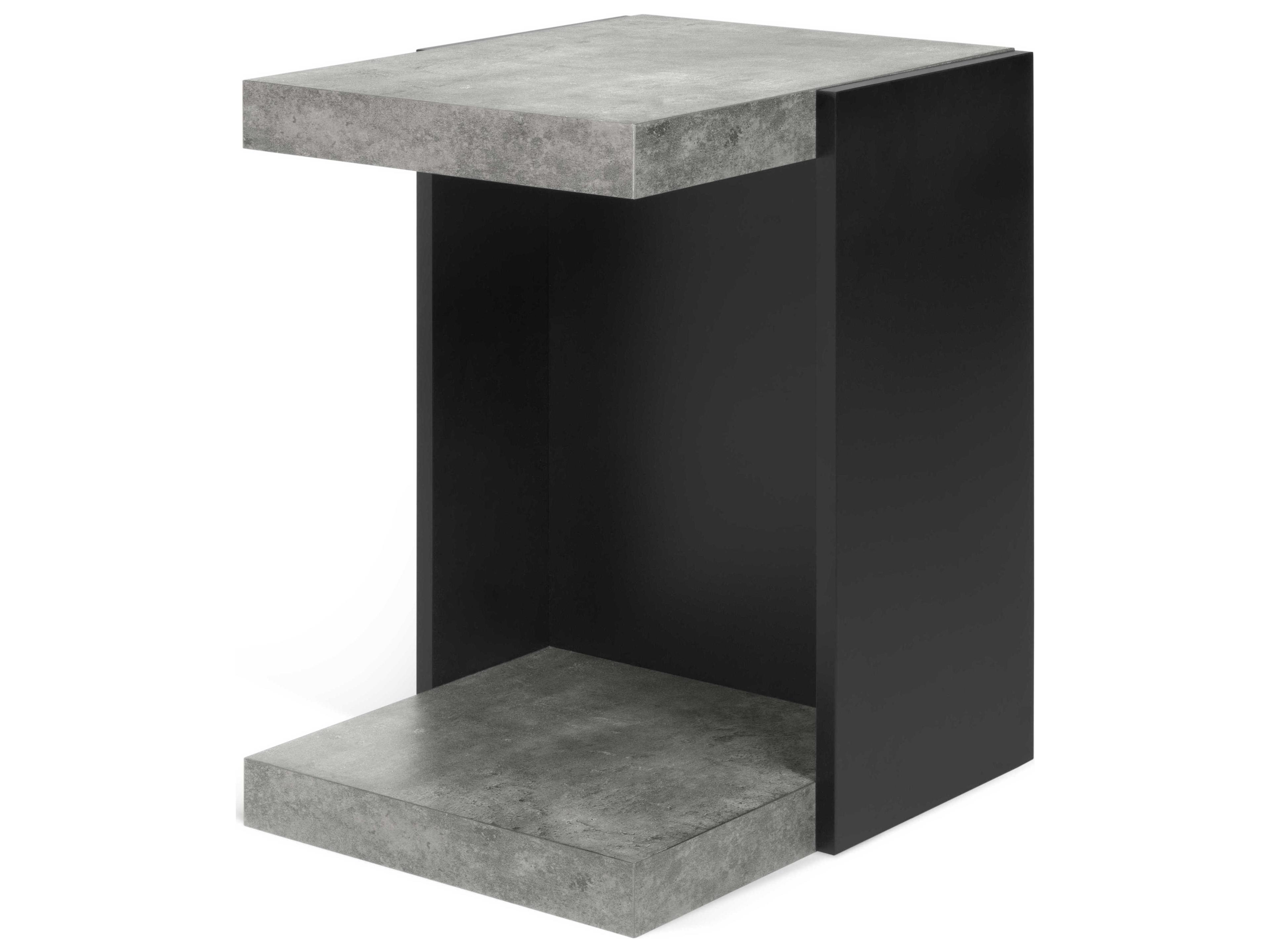 Klaus End Table Concrete and Black