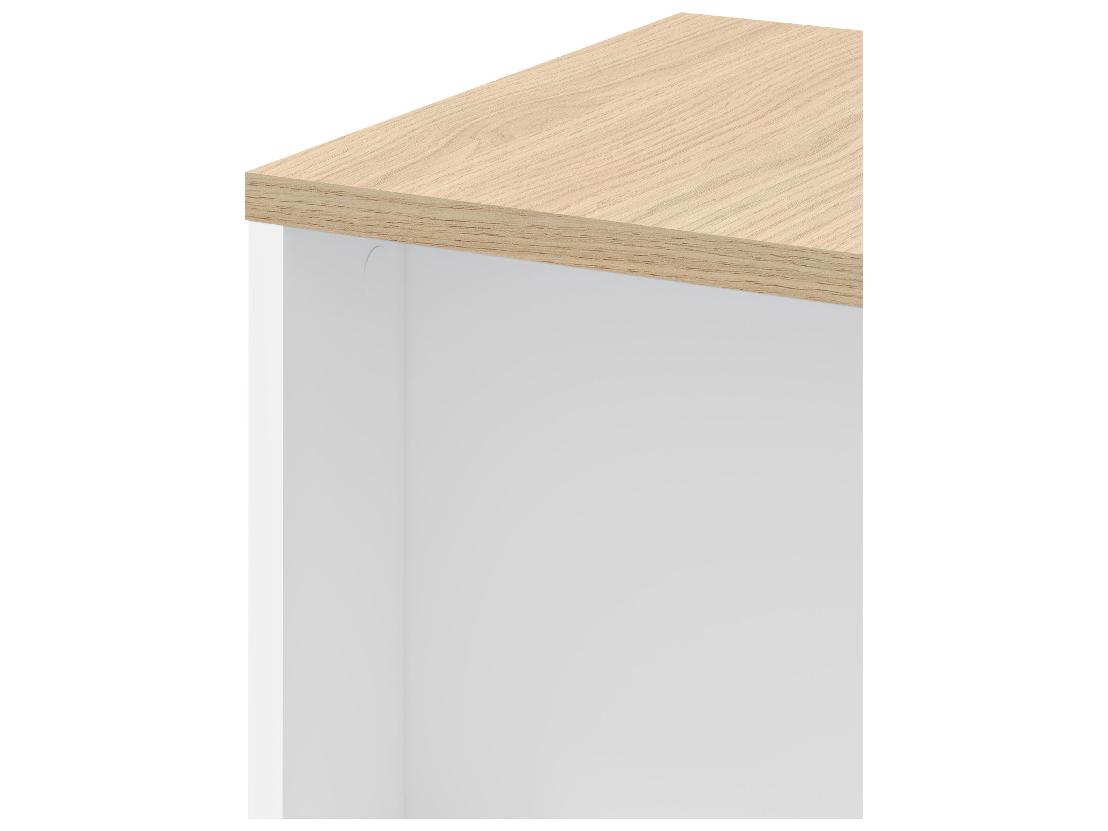TemaHome Ella Square Wood Melamine Light Oak & Pure White End Table